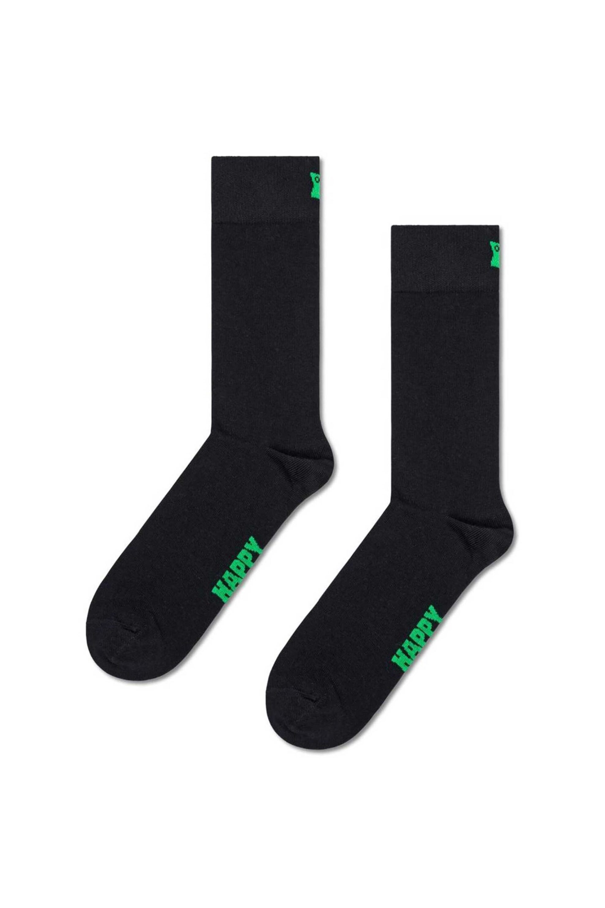 HAPPY SOCKS Happy Socks unisex κάλτσες "Solid" - P001003 Μαύρο