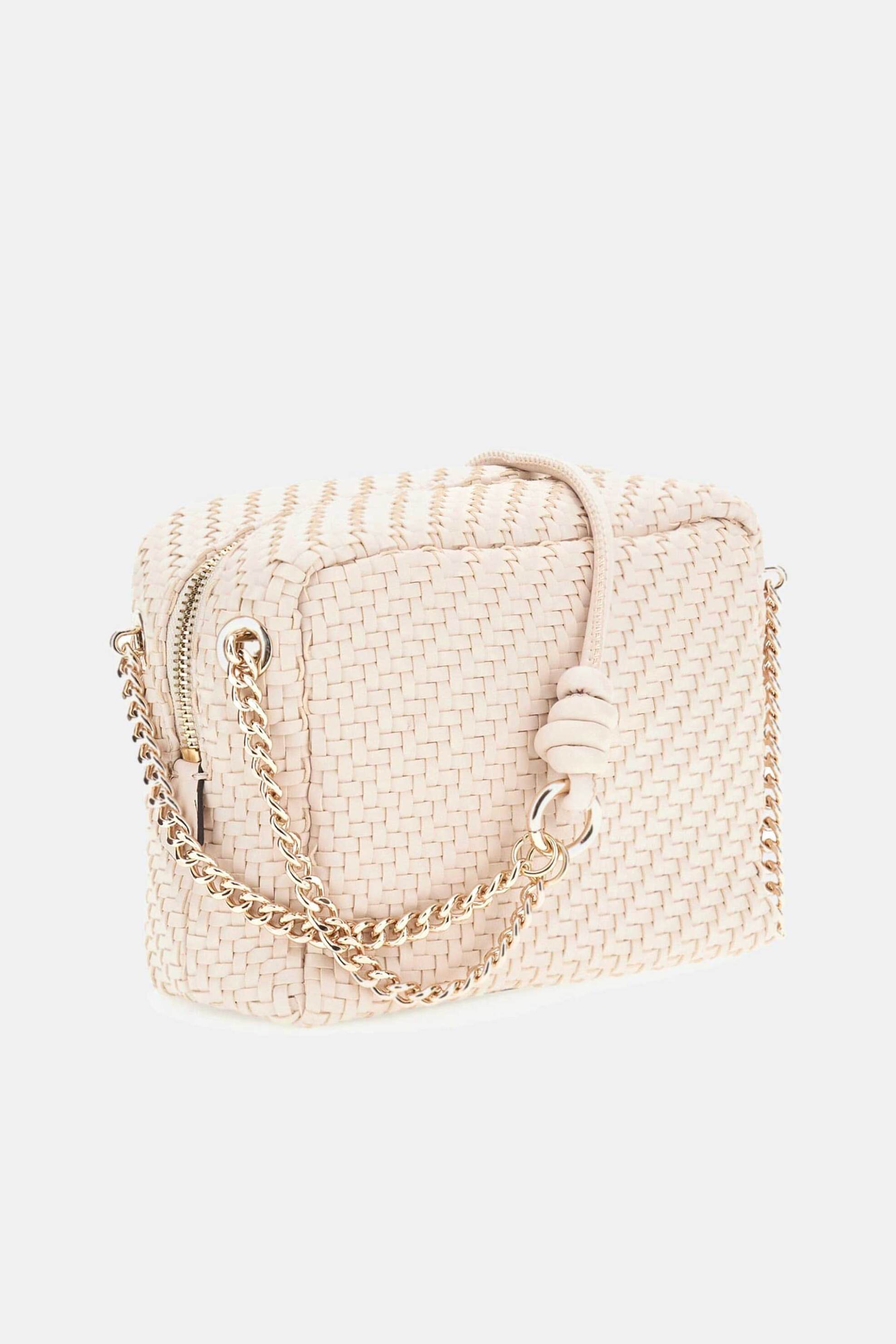 Guess γυναικεία τσάντα crossbody με πλεκτό σχέδιο και μεταλλικό λογότυπο "Francy" - HWWG9530140 Εκρού φωτογραφία