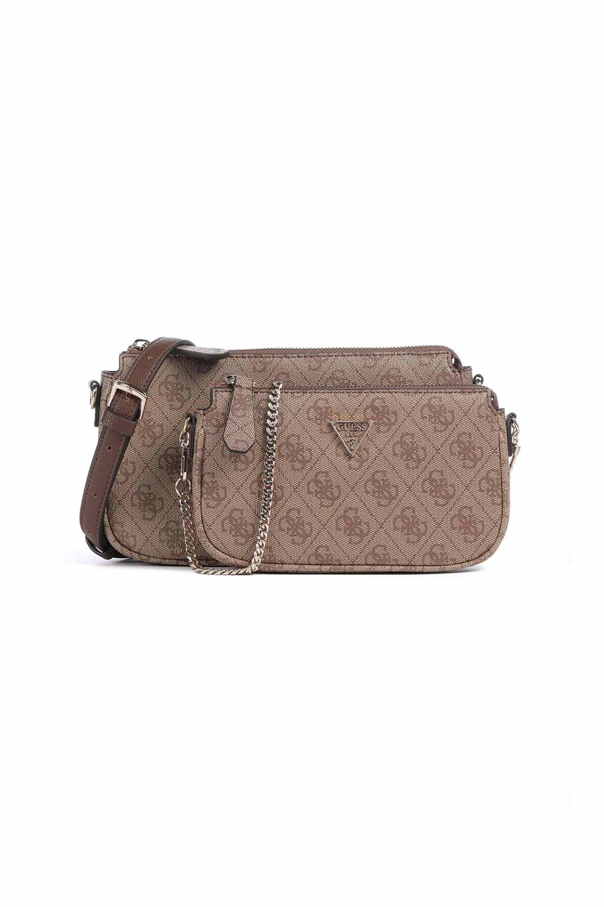 Guess γυναικεία τσάντα ώμου/crossbody με all-over logo print "Noelle II" - HWBG9672710 Καφέ φωτογραφία