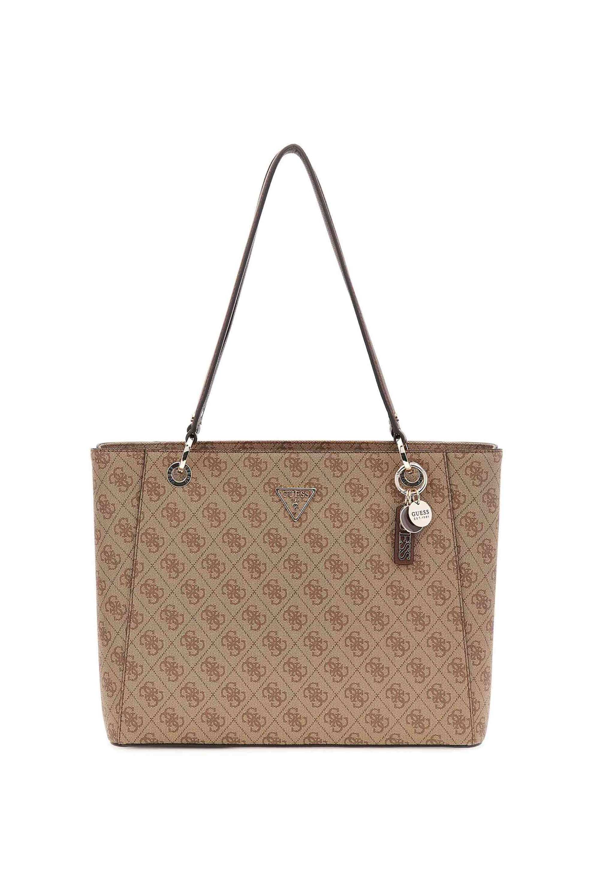 Guess γυναικεία τσάντα ώμου με all-over logo print "Noelle II" - HWBG9672250 Καφέ