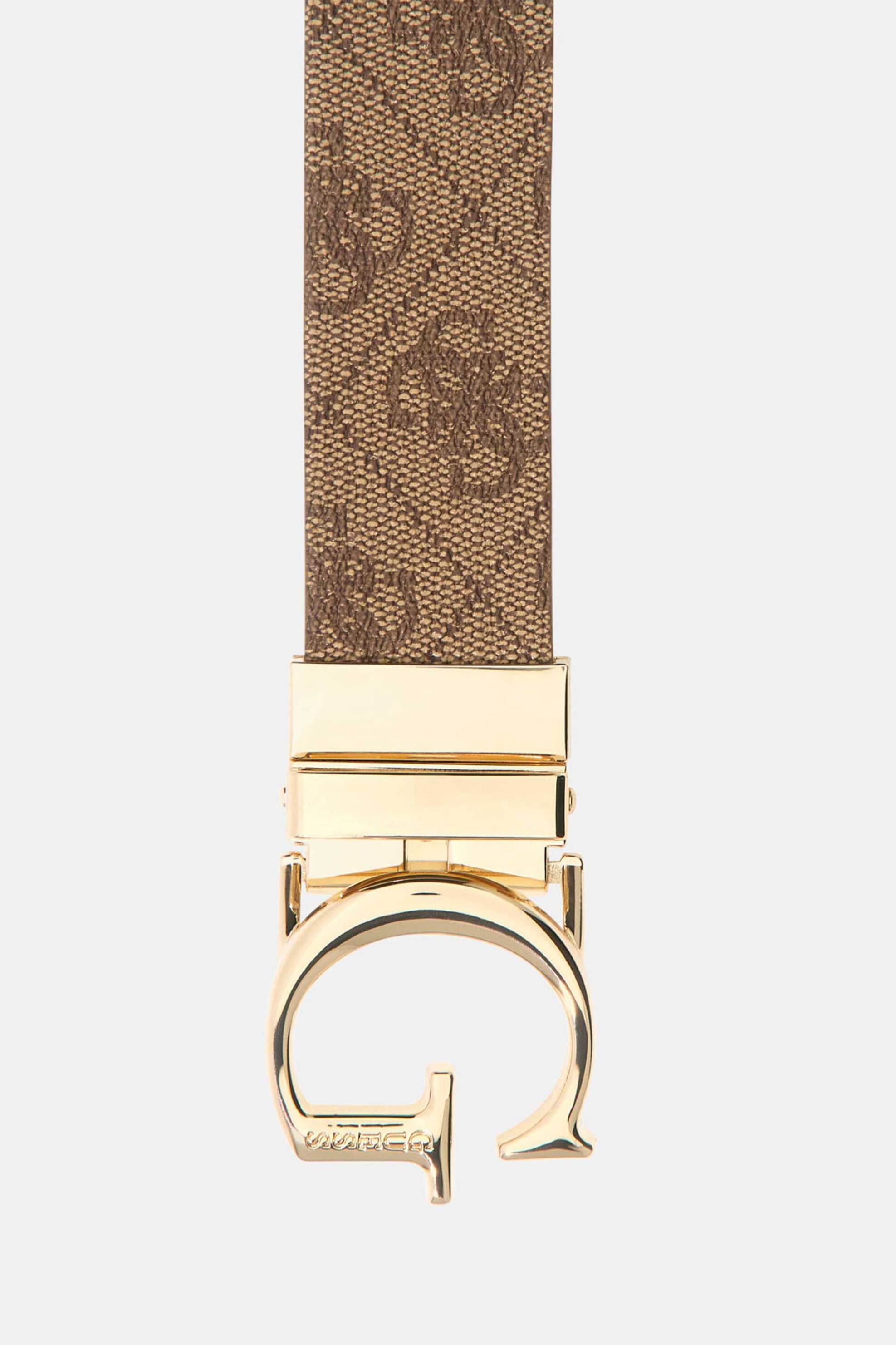 Guess γυναικεία ζώνη με all-over logo print και αγκράφα "Calista" - BW9266P5330 Καφέ Ανοιχτό φωτογραφία