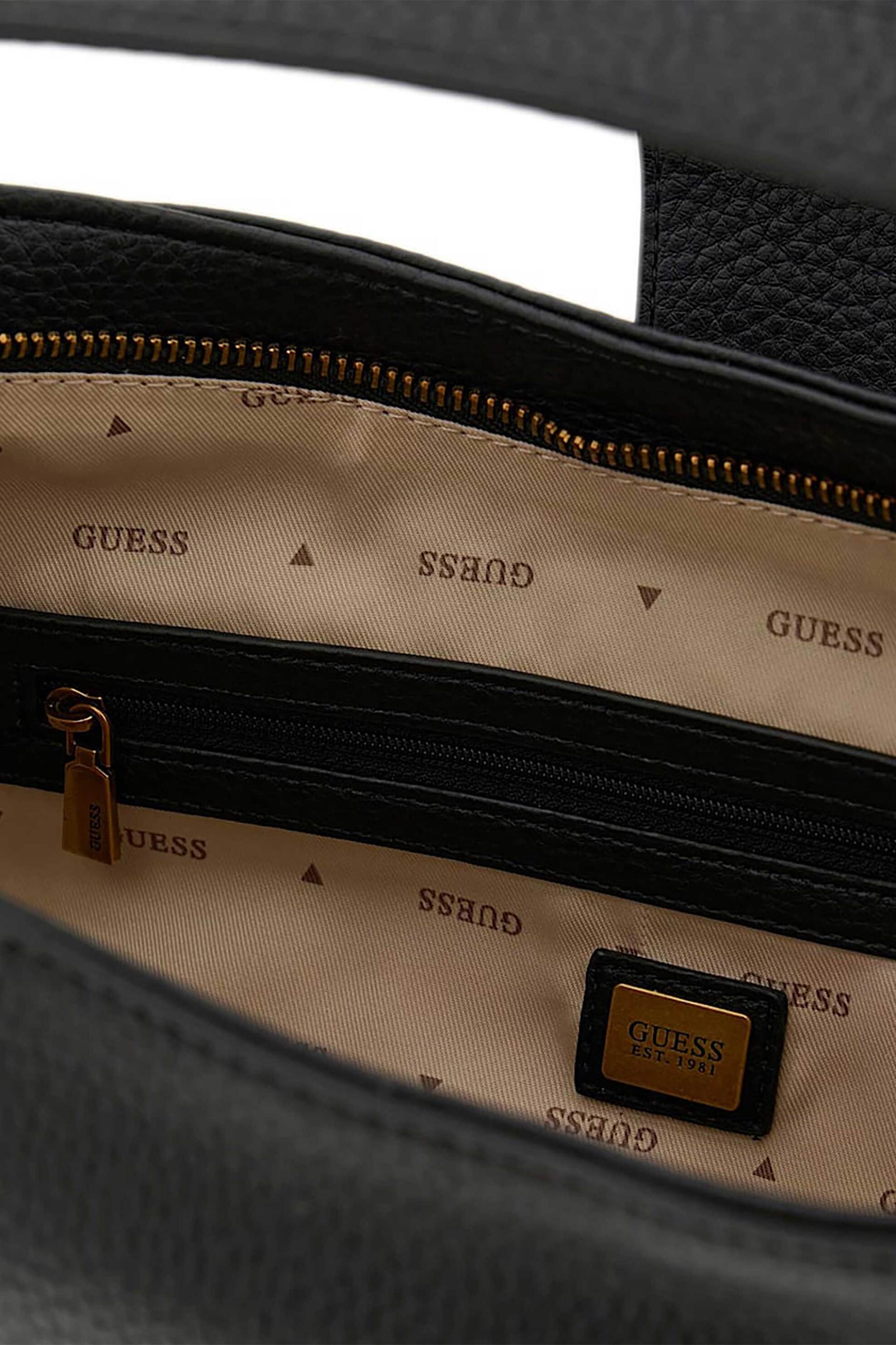 GUESS Guess γυναικεία τσάντα ώμου με μεταλλικό λογότυπο "Camden" - HWBB9308180 Μαύρο - 4