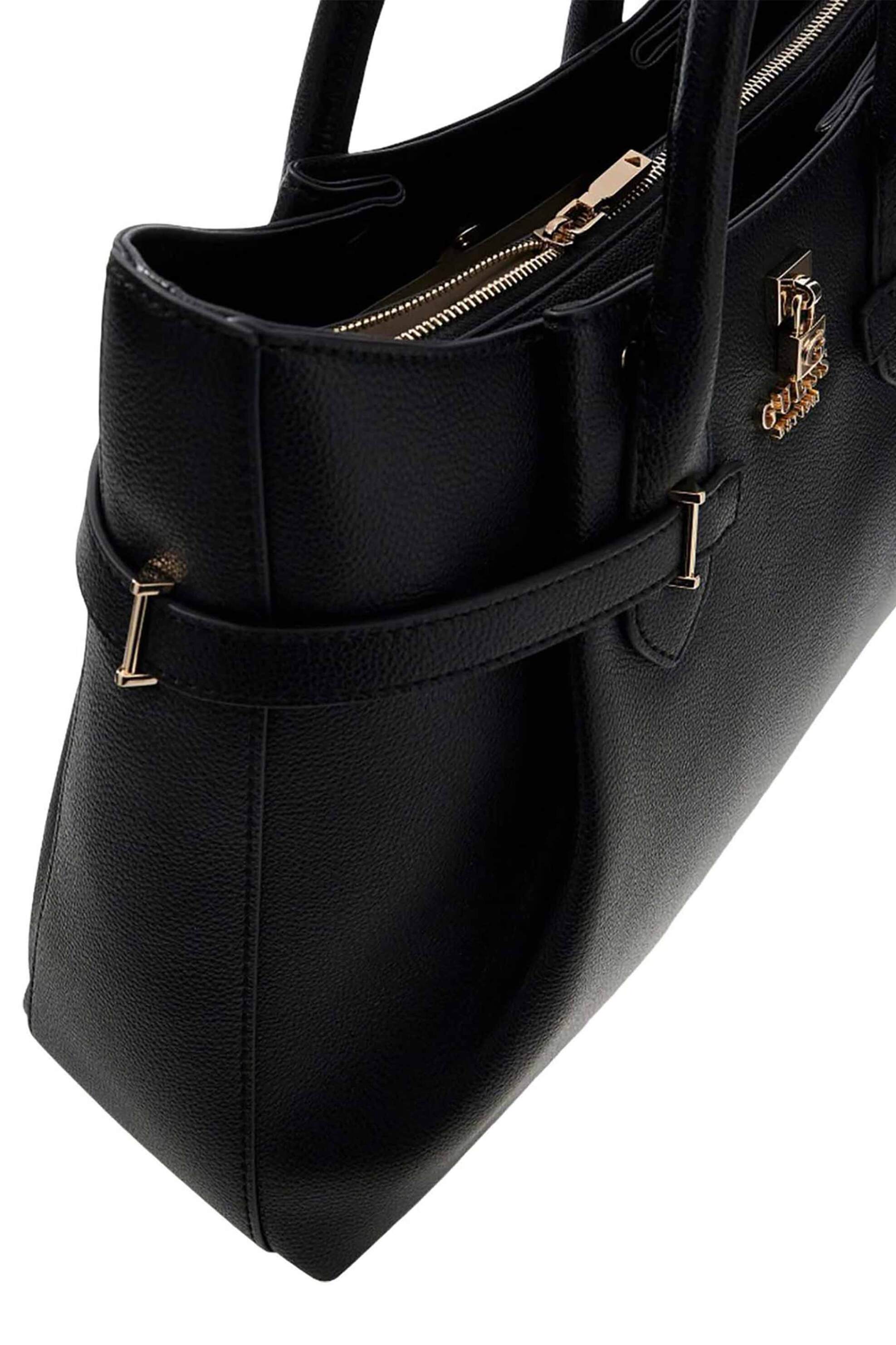 GUESS Guess γυναικεία τσάντα χειρός με μεταλλικό λογότυπο "Yesba Saffiano" - HWBG7833070 Μαύρο - 3