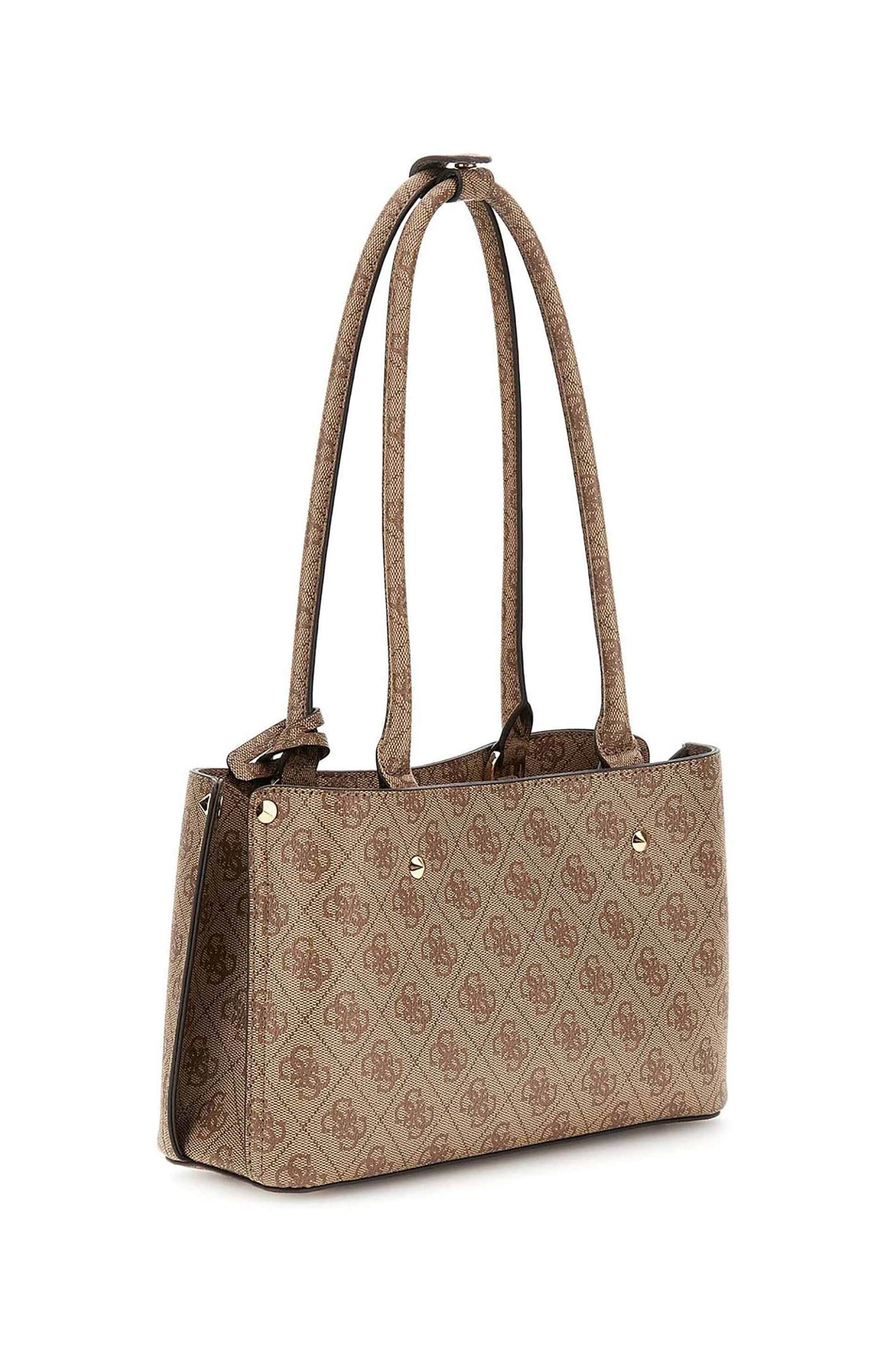 Guess γυναικεία τσάντα ώμου με all-over logo print 