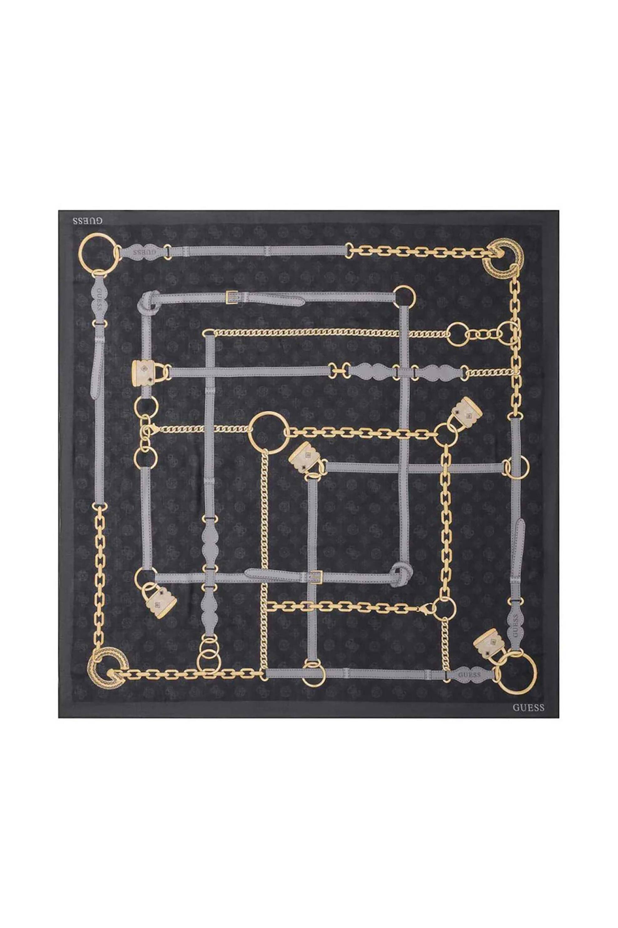 GUESS Guess γυναικείο φουλάρι με print - AW5482MOD03 Μαύρο