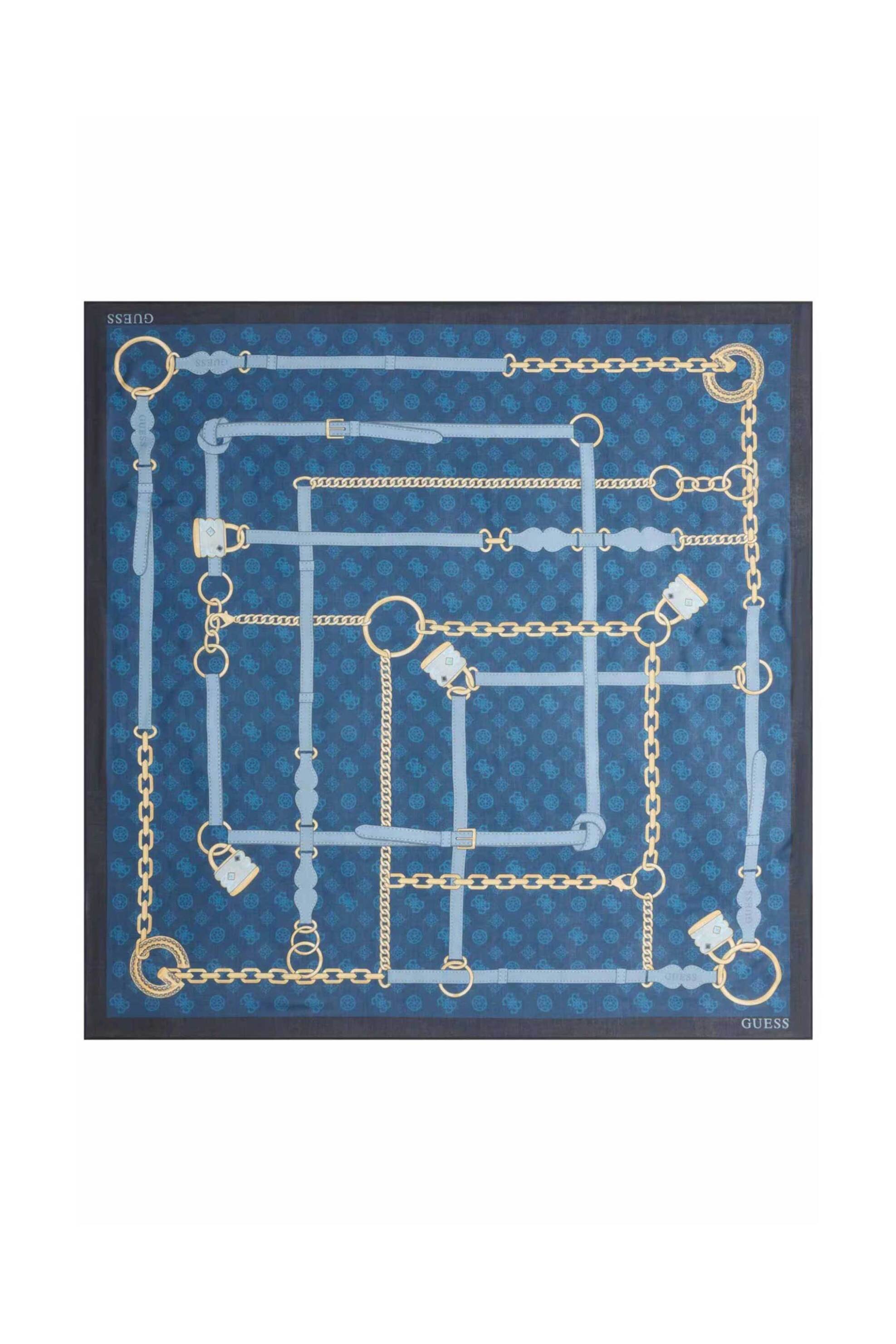 GUESS Guess γυναικείο φουλάρι με print - AW5482MOD03 Μπλε