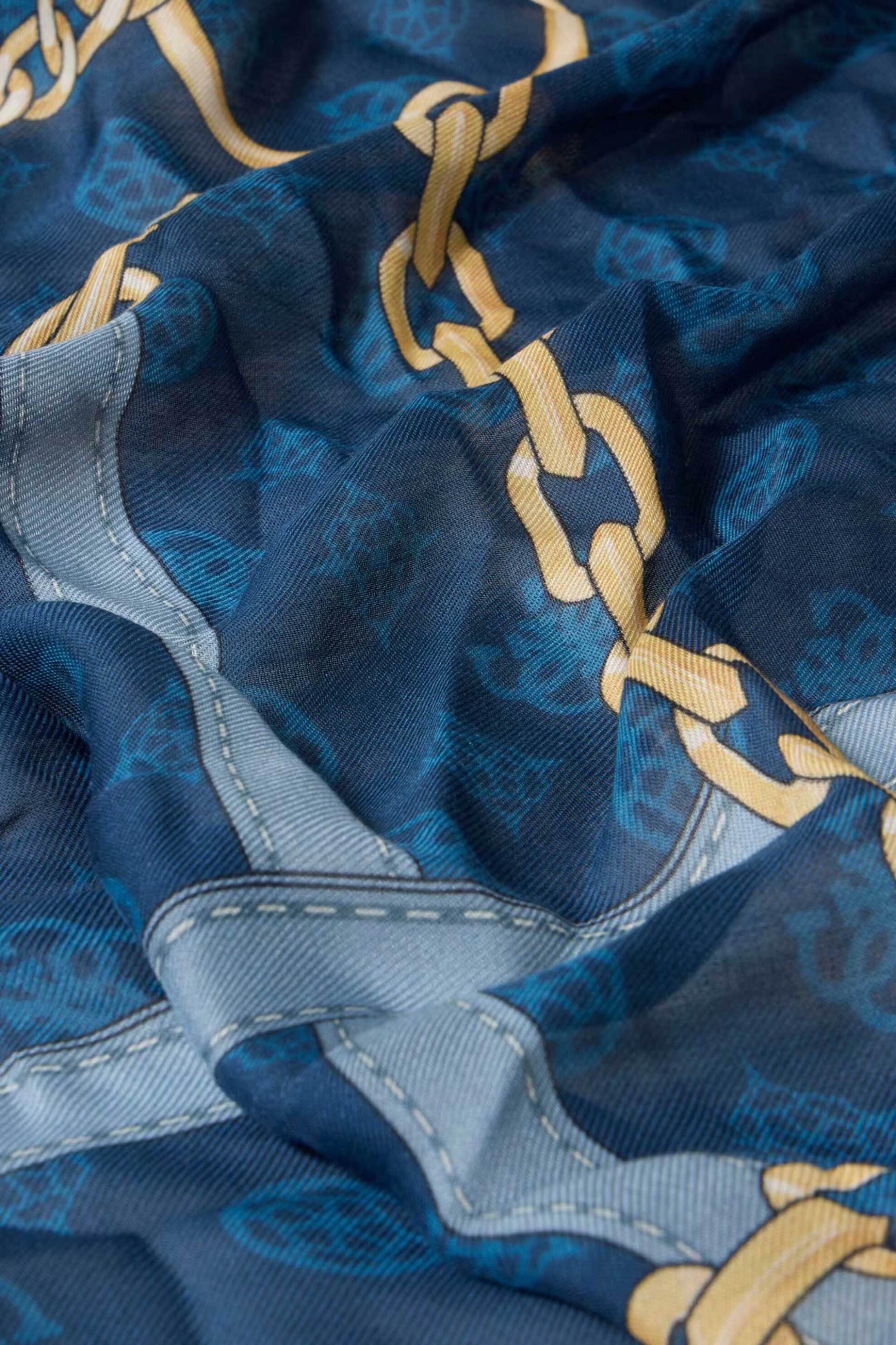 Guess γυναικείο φουλάρι με print - AW5482MOD03 Μπλε