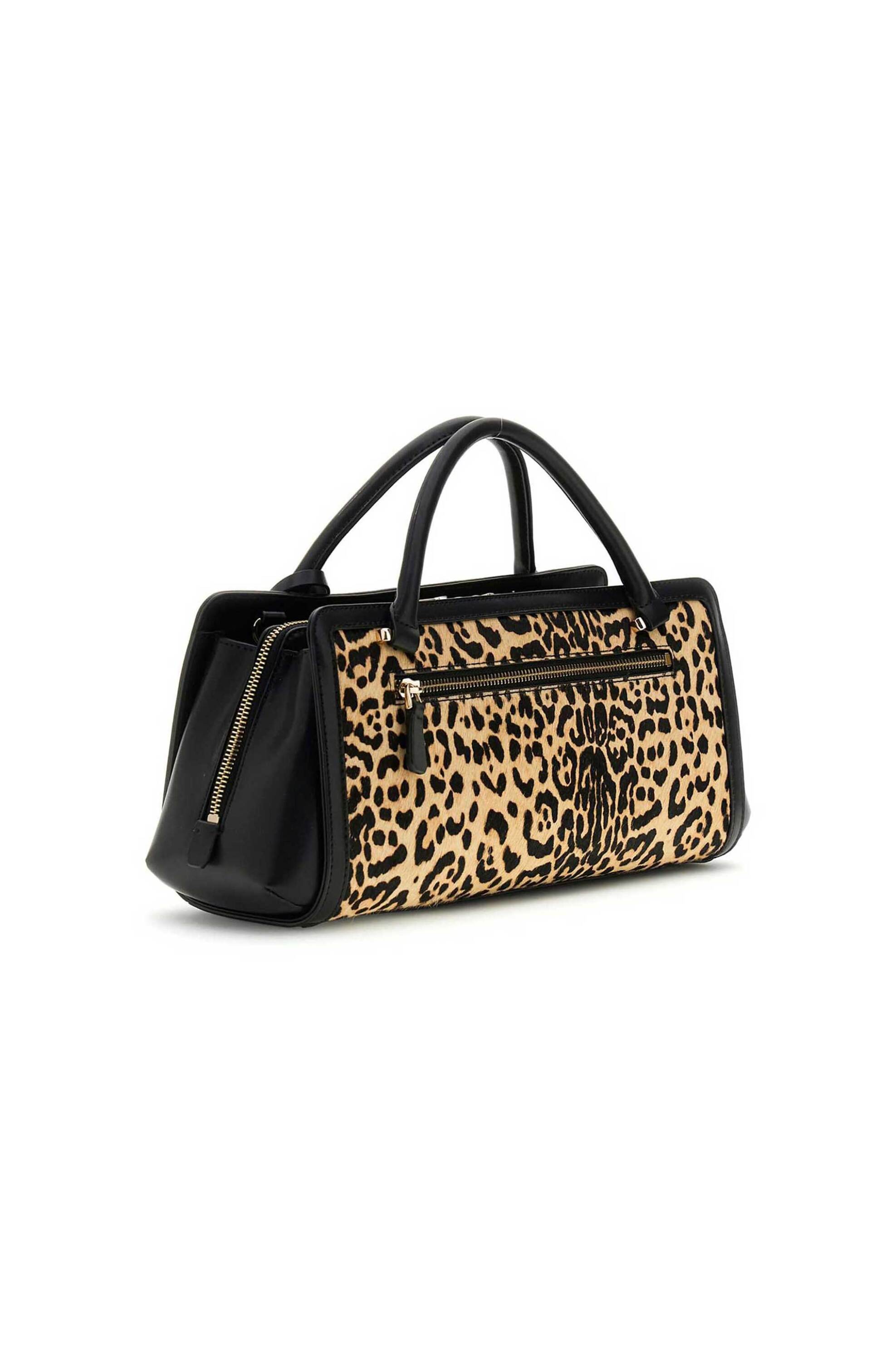 GUESS Guess γυναικεία δερμάτινη τσάντα χειρός "Audrey Leopard Small" - HWLG9734060 Μπεζ - 2