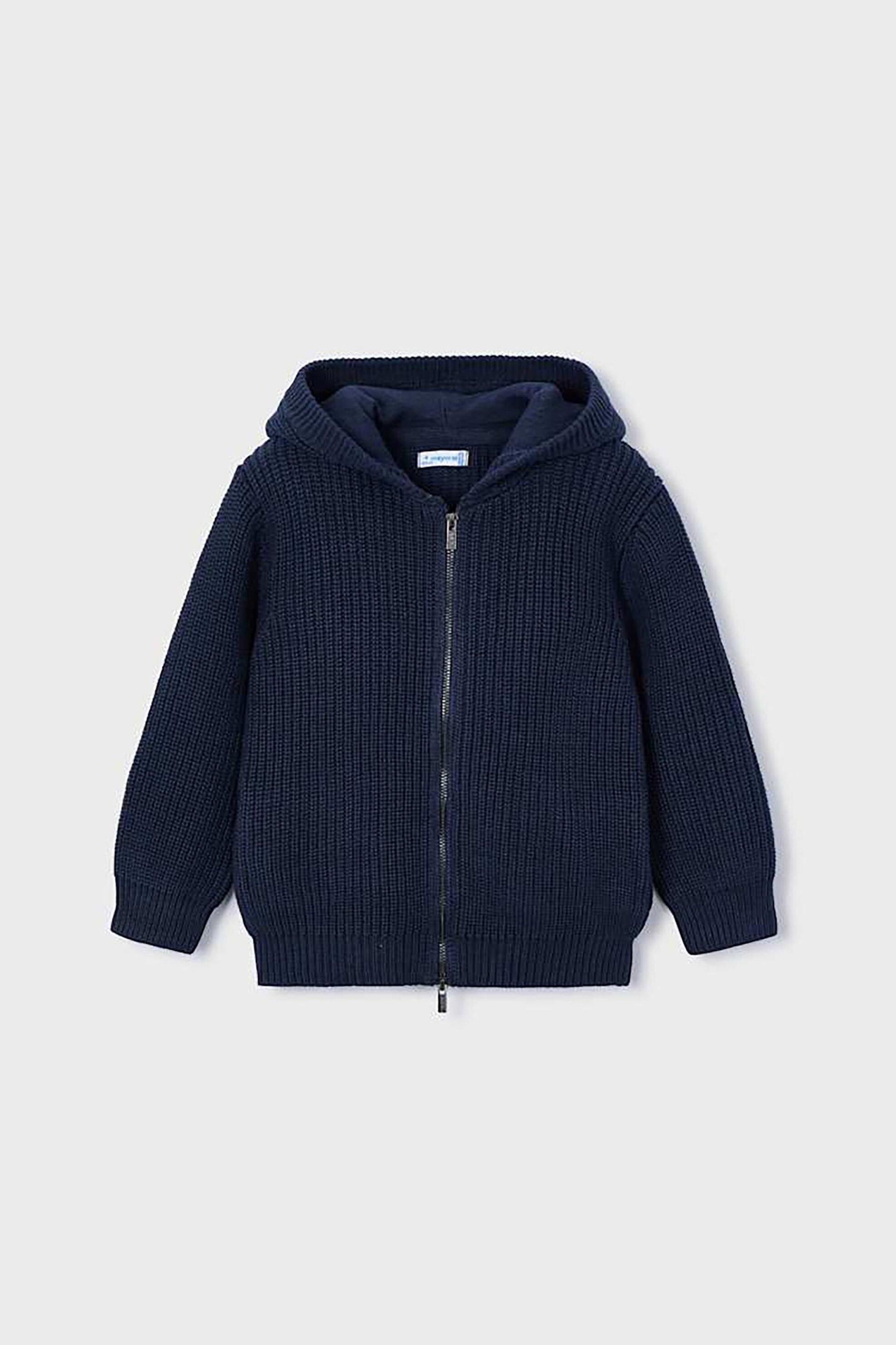 Mayoral παιδική πλεκτή ζακέτα μονόχρωμη - 4386-W26 Μπλε Σκούρο