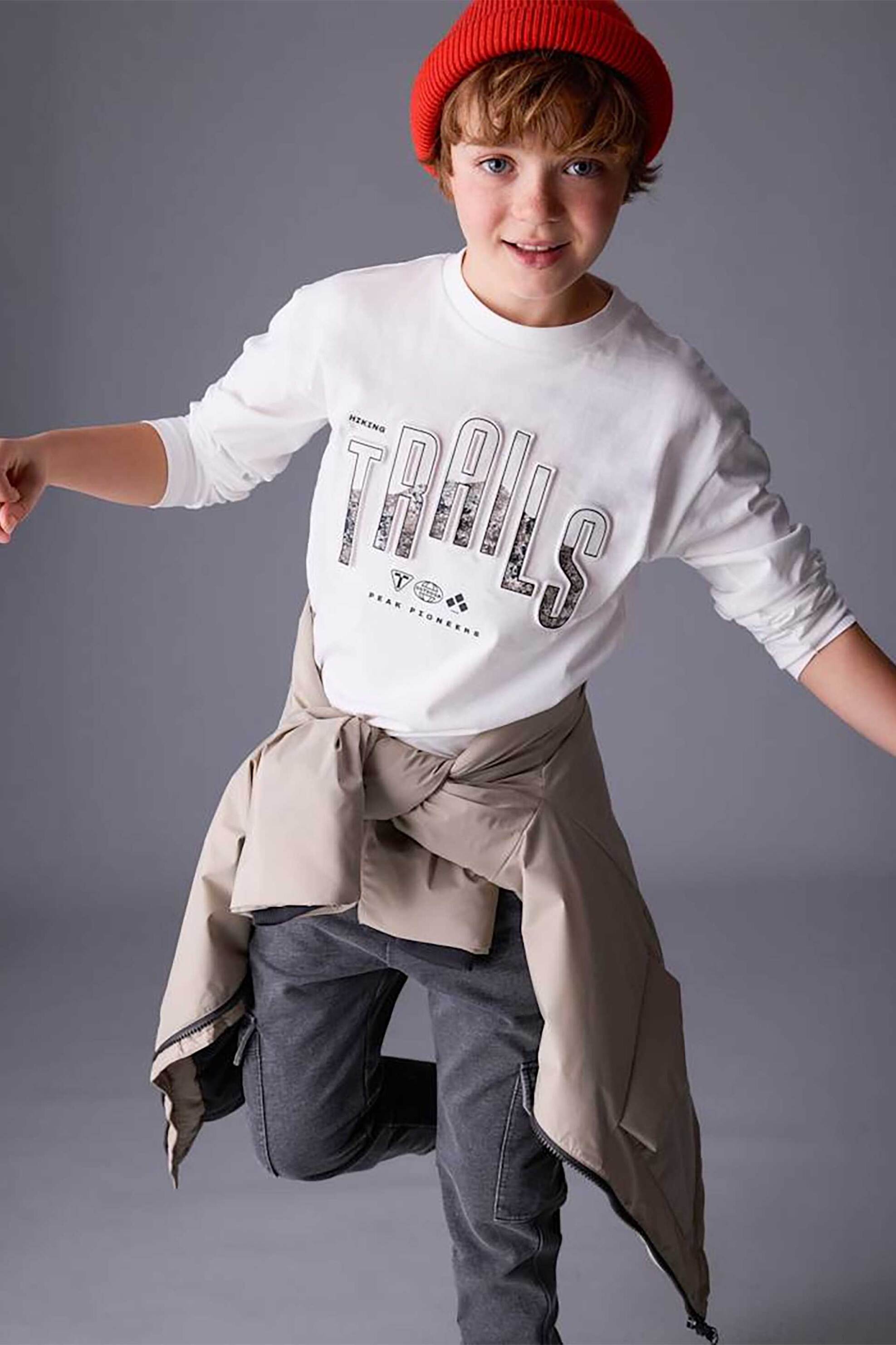 Mayoral παιδική μπλούζα με print Regular Fit - 7007-W26 Λευκό