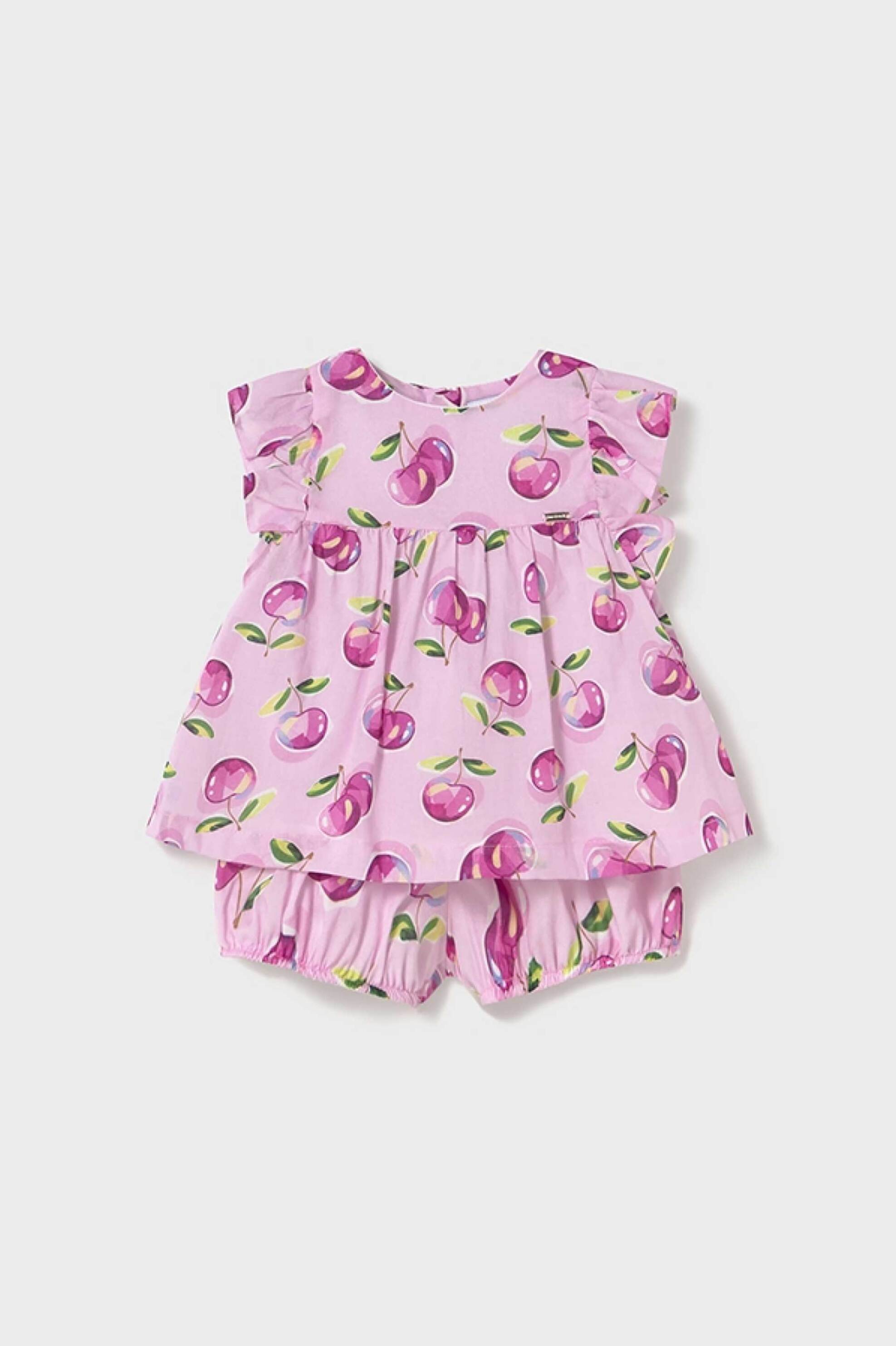 Mayoral βρεφικό σετ μπλούζα και σορτς με cherry print - 1238-S25 Μοβ