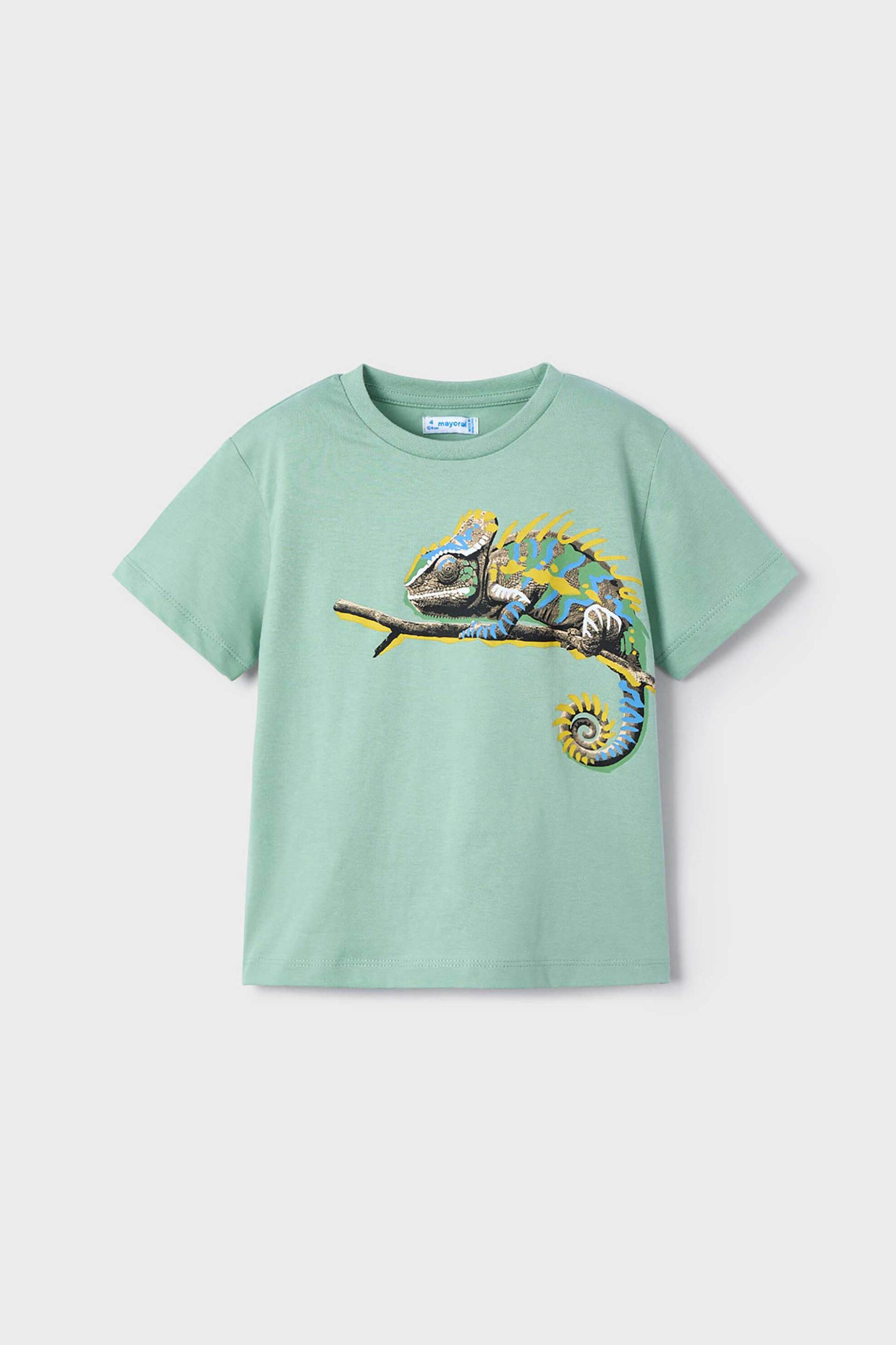 Mayoral παιδικό T-shirt με σχέδιο χαμαιλέοντα - 3045-S25 Πράσινο Ανοιχτό
