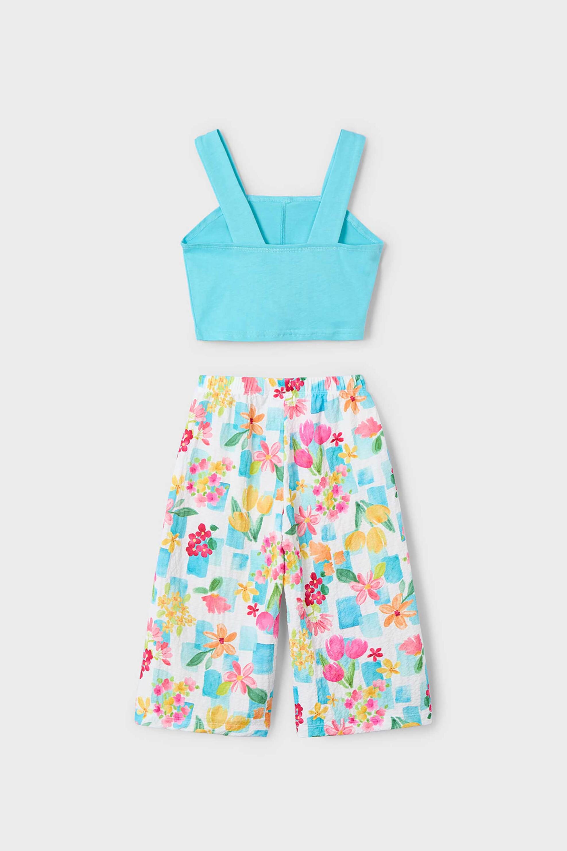 Mayoral παιδικό σετ με σταμπωτό παντελόνι και crop top - 3562-S25 Βεραμάν φωτογραφία