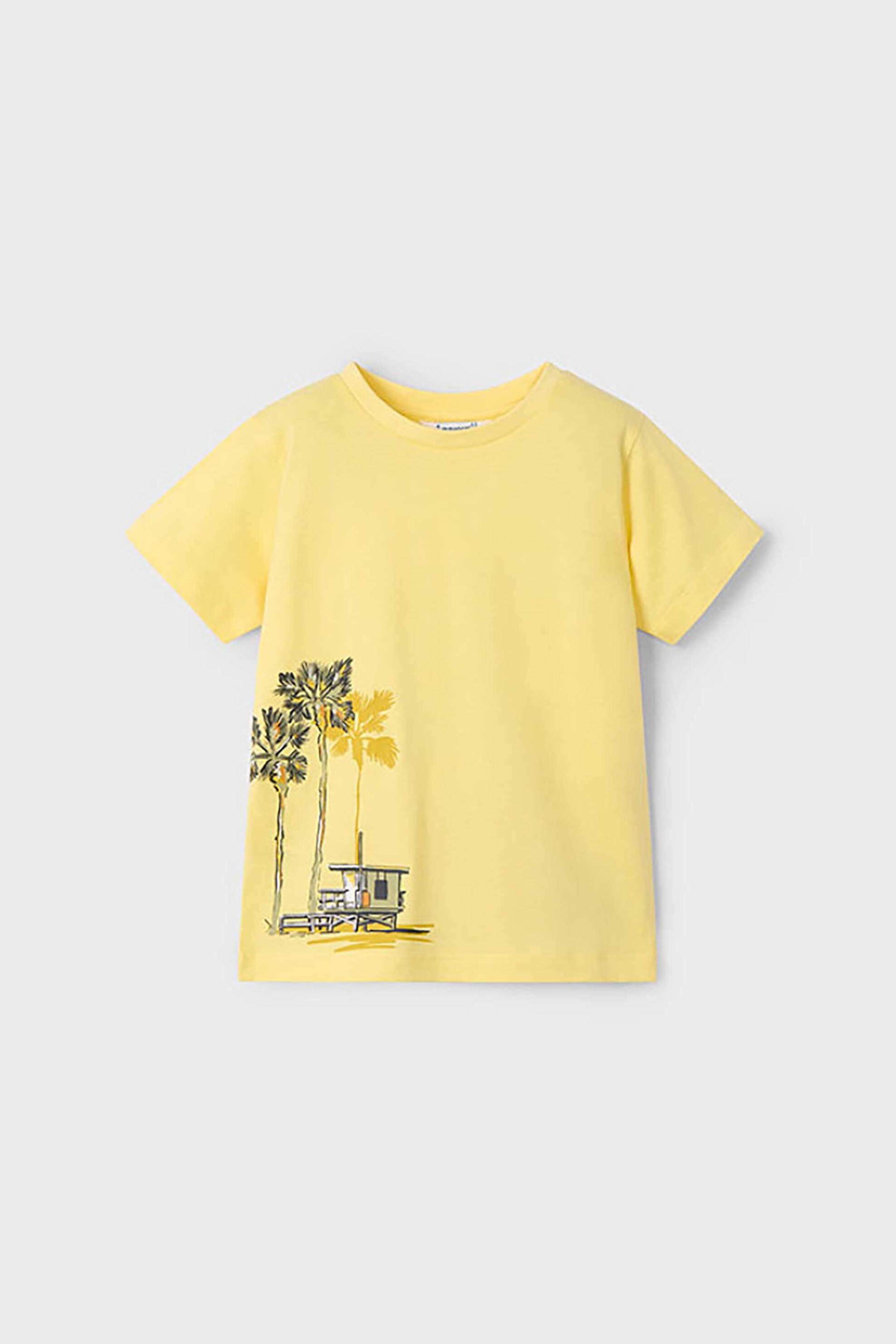 MAYORAL Mayoral παιδικό σετ με T-shirt, αμάνικη μπλούζα και σορτς - 3606-S25 Κίτρινο