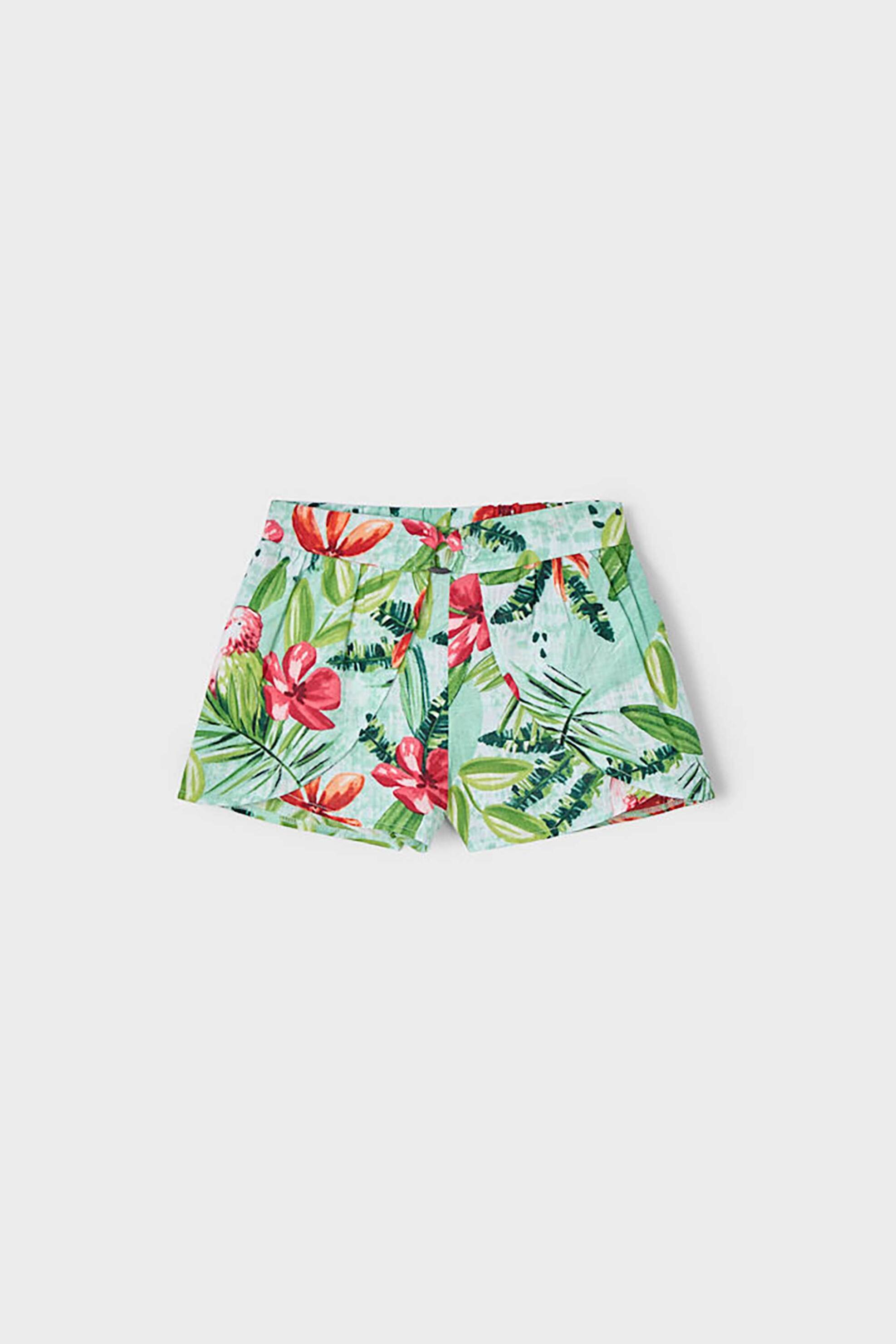 Mayoral παιδικό σορτς με tropical print - 3908-S25 Πράσινο Ανοιχτό