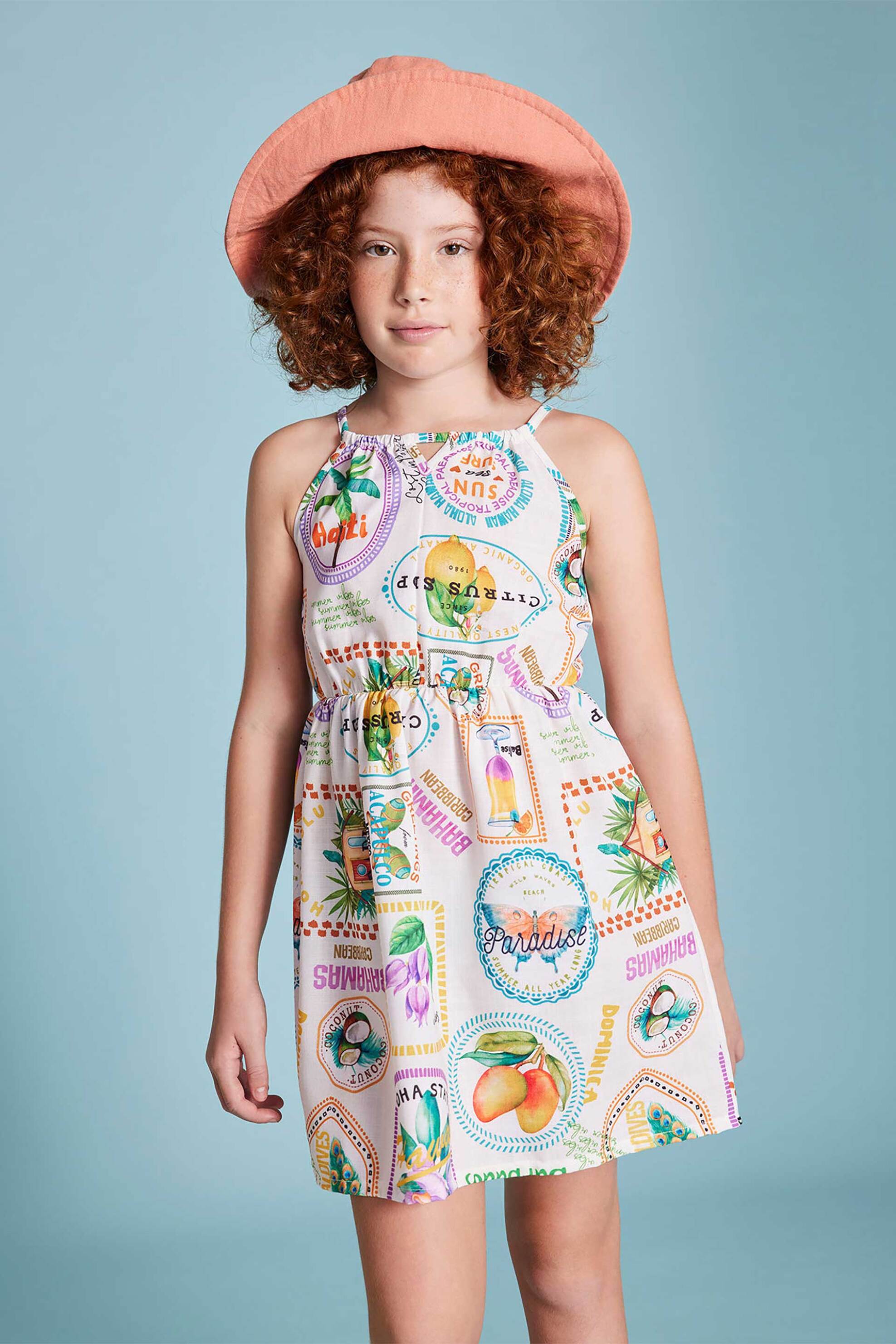 Mayoral παιδικό φόρεμα με all-over print - 6986-S25 Λευκό