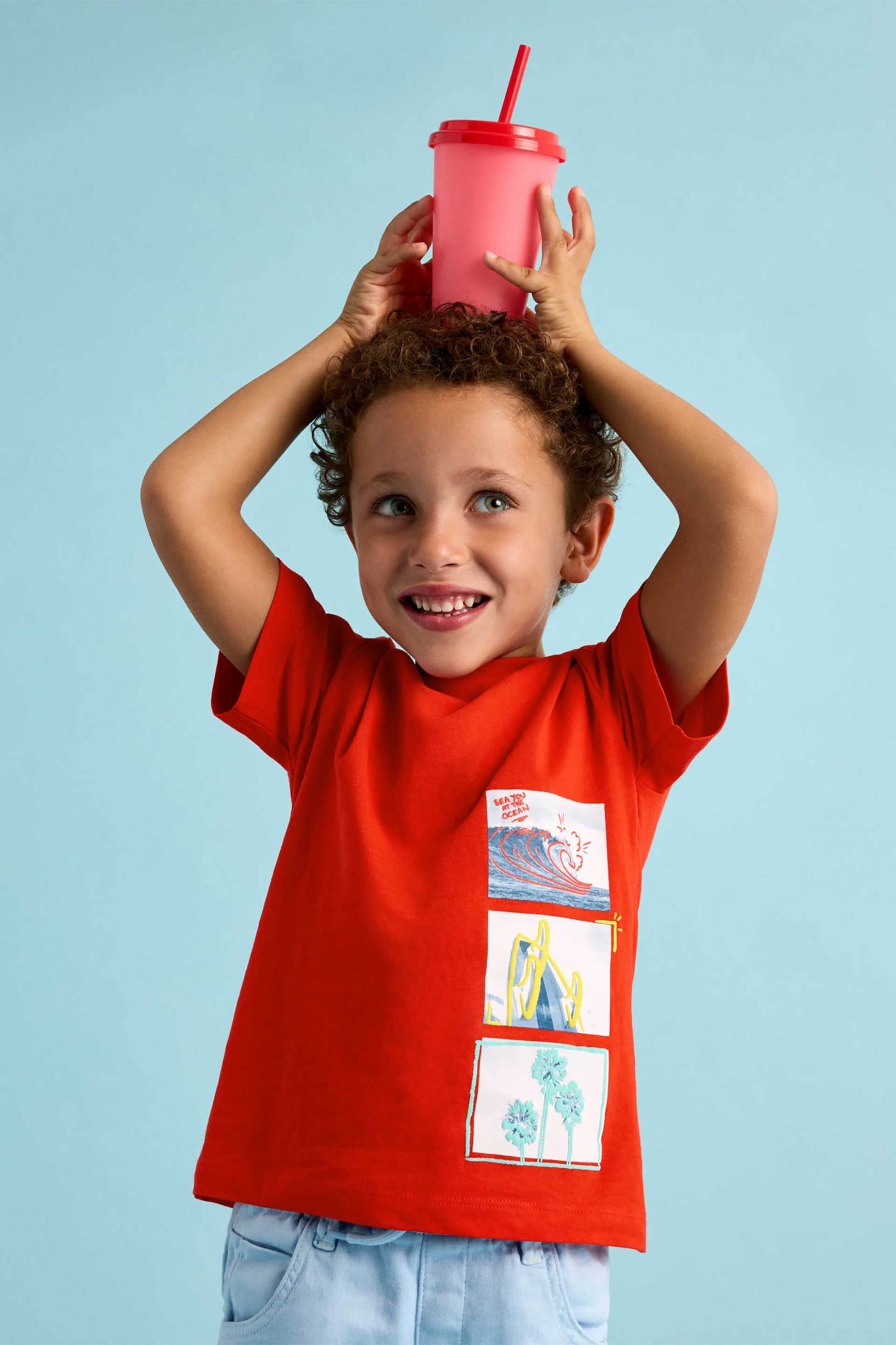 Mayoral παιδικό T-shirt με print - 3048-S25 Κόκκινο