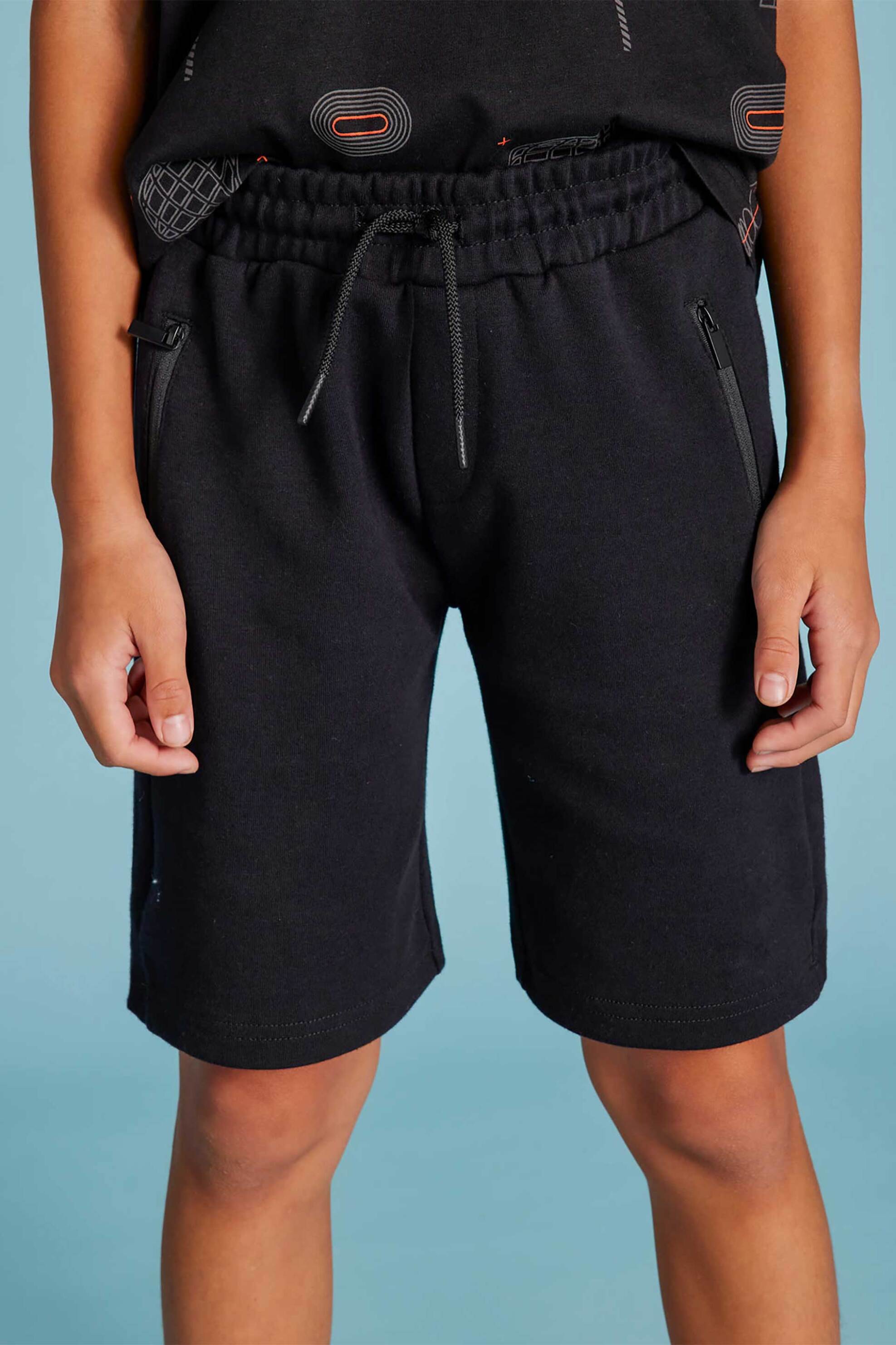Mayoral παιδική βερμούδα με τσέπες και contrast lettering - 6209-S25 Μαύρο φωτογραφία