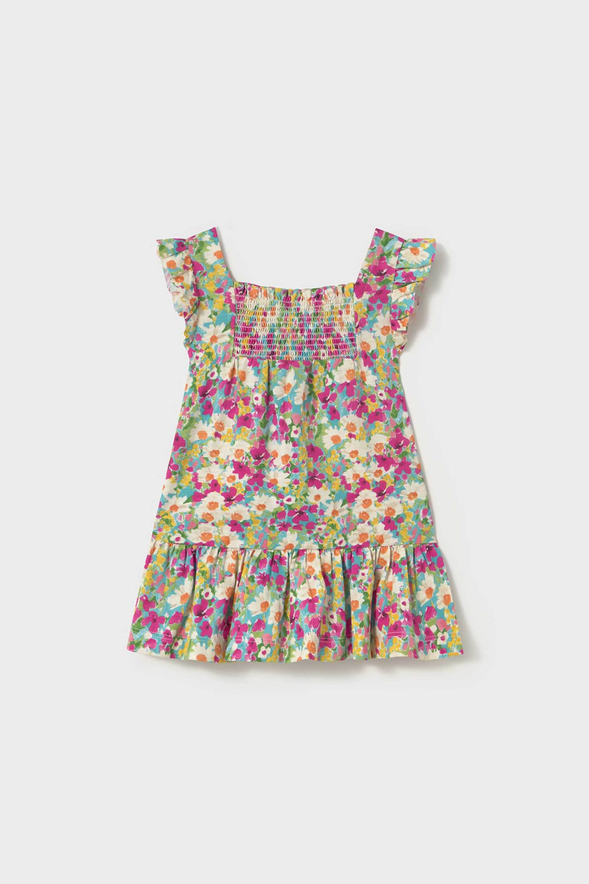 Mayoral παιδικό φόρεμα με all-over floral print - 1928-S25 Βεραμάν