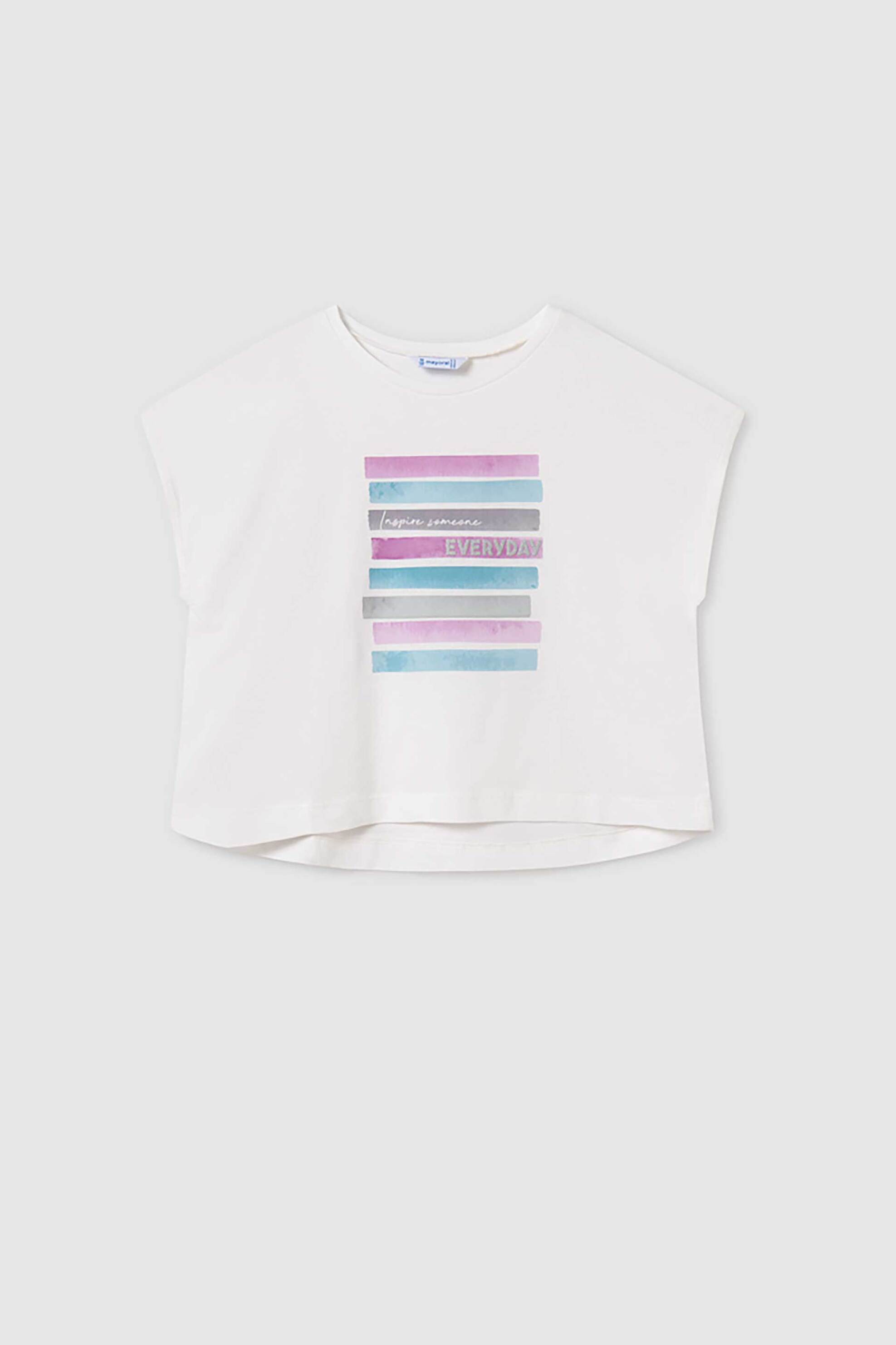 Mayoral παιδική μπλούζα αμάνικη με print - 6026-S25 Εκρού