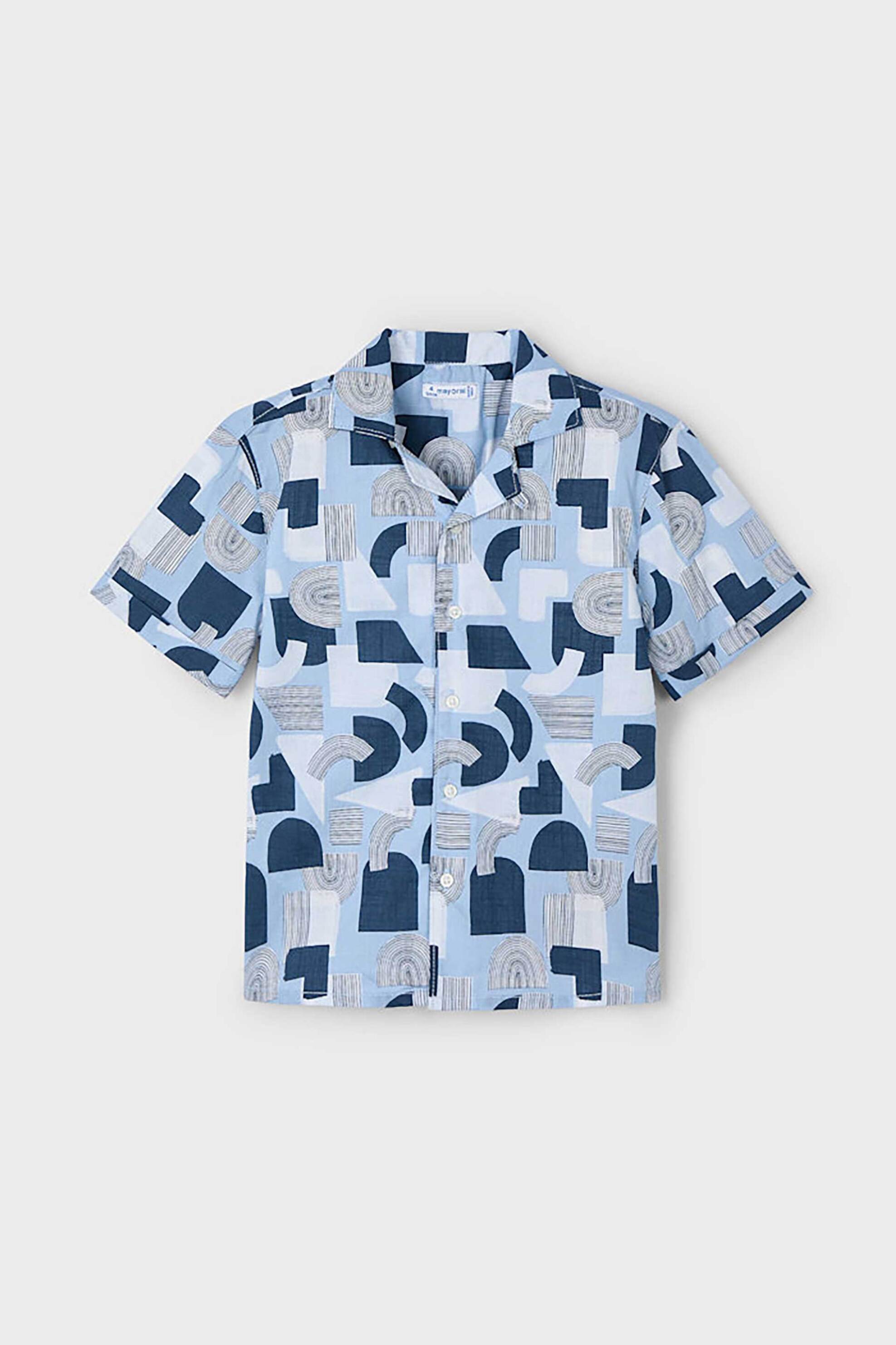 Mayoral παιδικό πουκάμισο με all-over print - 3114-S25 Μπλε