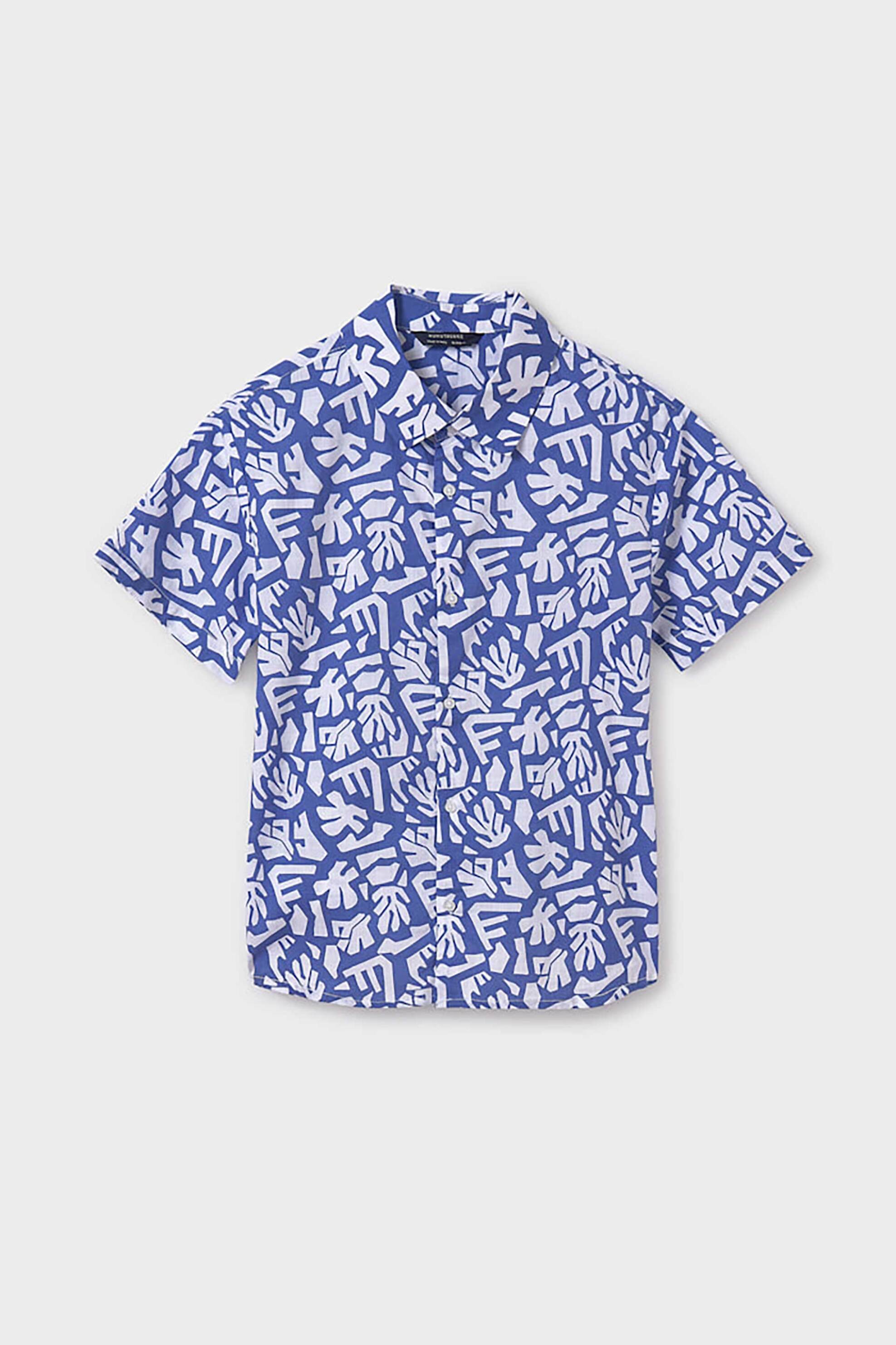 Mayoral παιδικό πουκάμισο με all-over print - 6138-S25 Μπλε