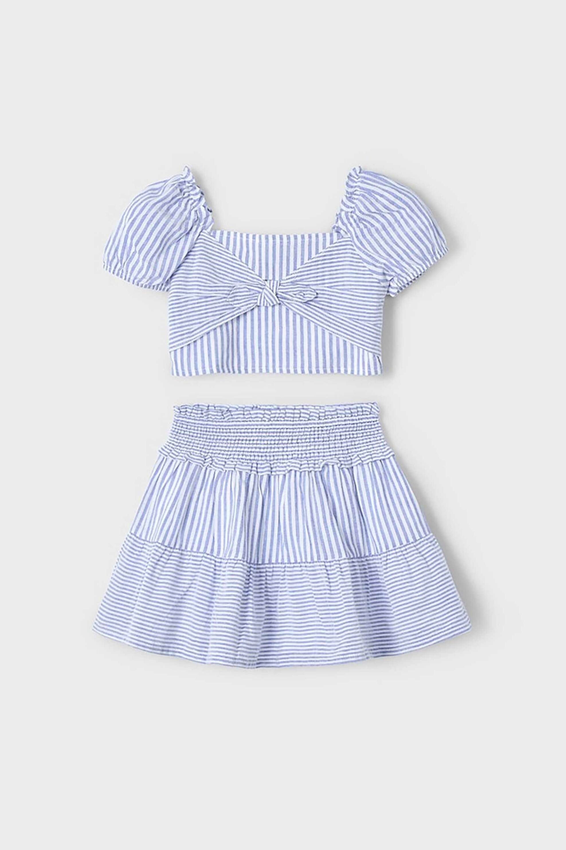 Mayoral παιδικό σετ τοπ και mini φούστα (2 τεμάχια) - 3945-S25 Μπλε