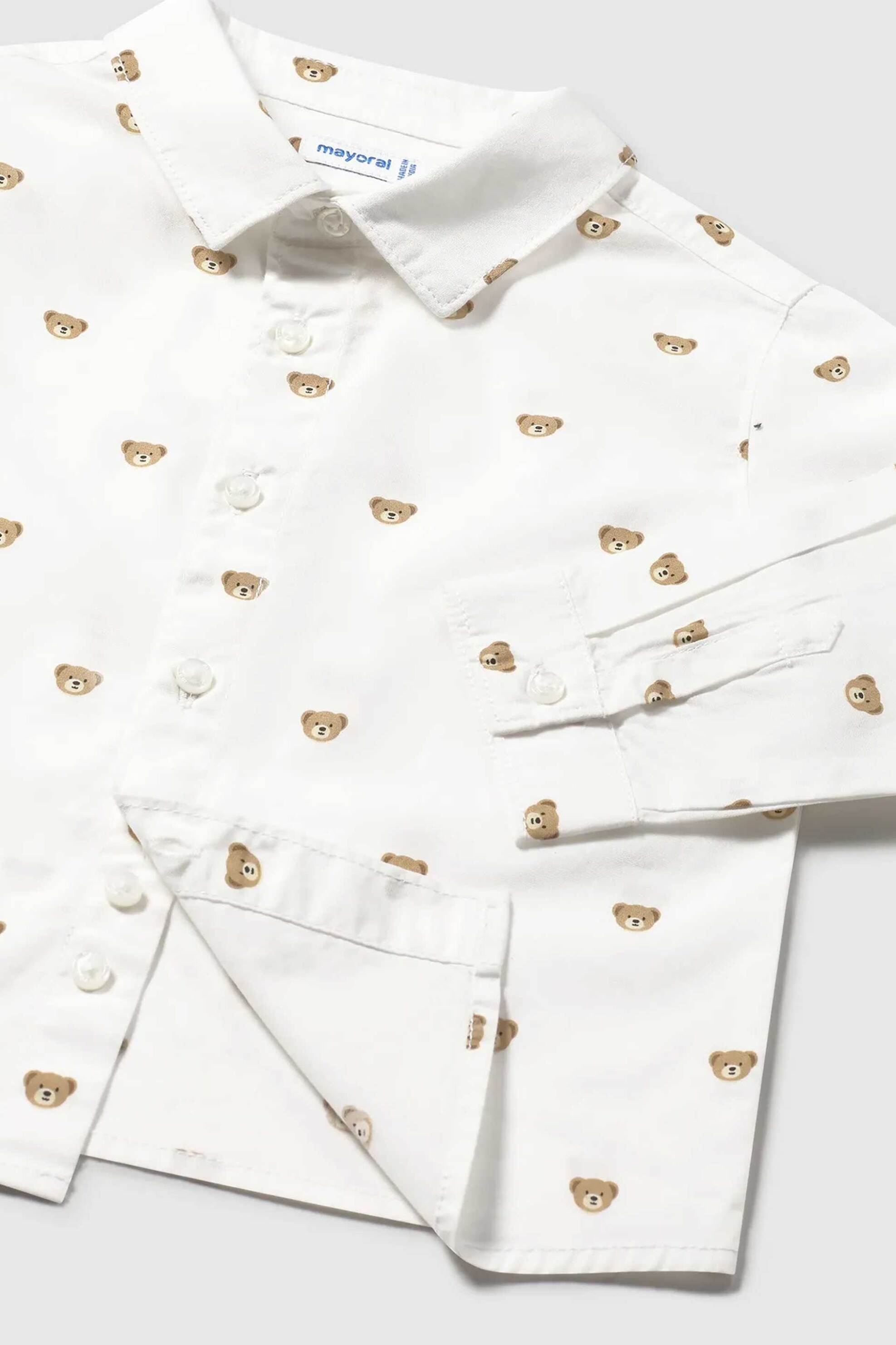Mayoral βρεφικό πουκάμισο με all-over print - 2107-W26 Λευκό φωτογραφία