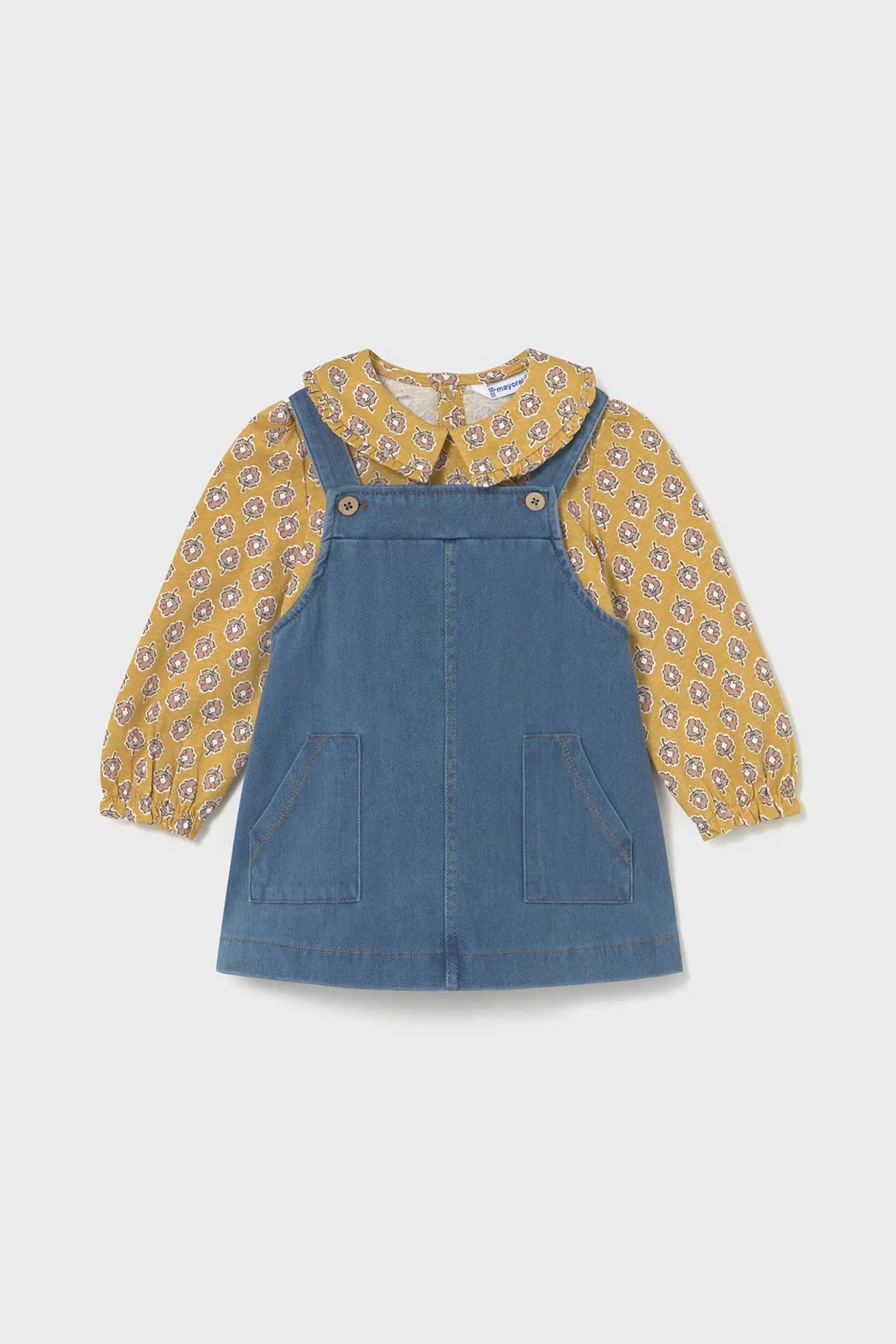 MAYORAL Mayoral βρεφικό σετ μπλούζα με φούστα σαλοπέτα (2 τεμάχια) - 2926-W26 Denim Blue