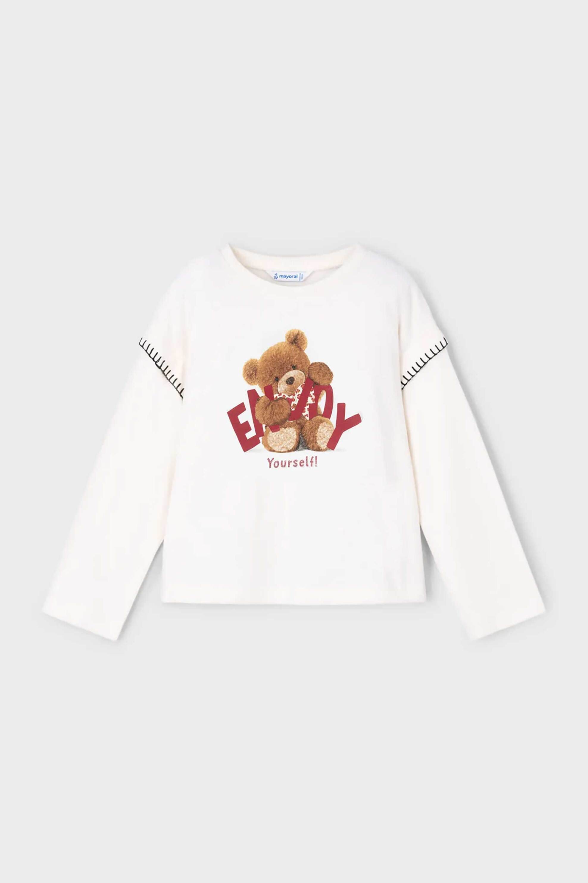 Mayoral παιδική μακρυμάνικη μπλούζα με print - 4012-W26 Λευκό
