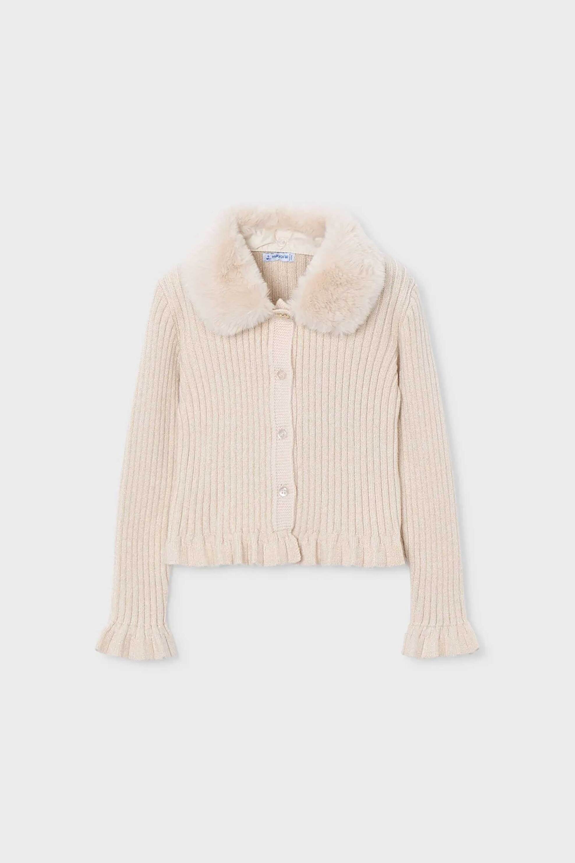 Mayoral παιδική πλεκτή ζακέτα μονόχρωμη - 4311-W26 Μπεζ