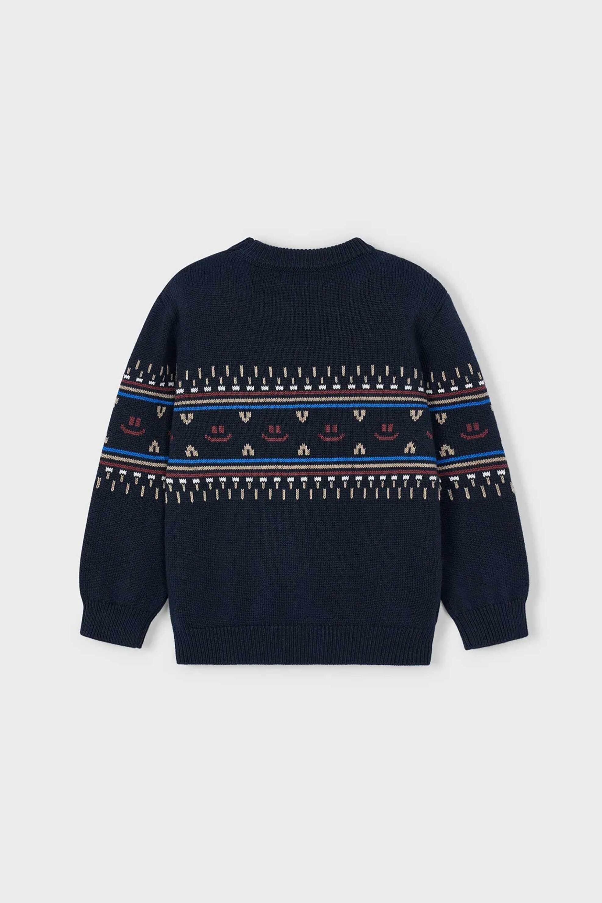 Mayoral παιδική πλεκτή μπλούζα με geometrical pattern - 4377-W26 Μπλε Σκούρο φωτογραφία
