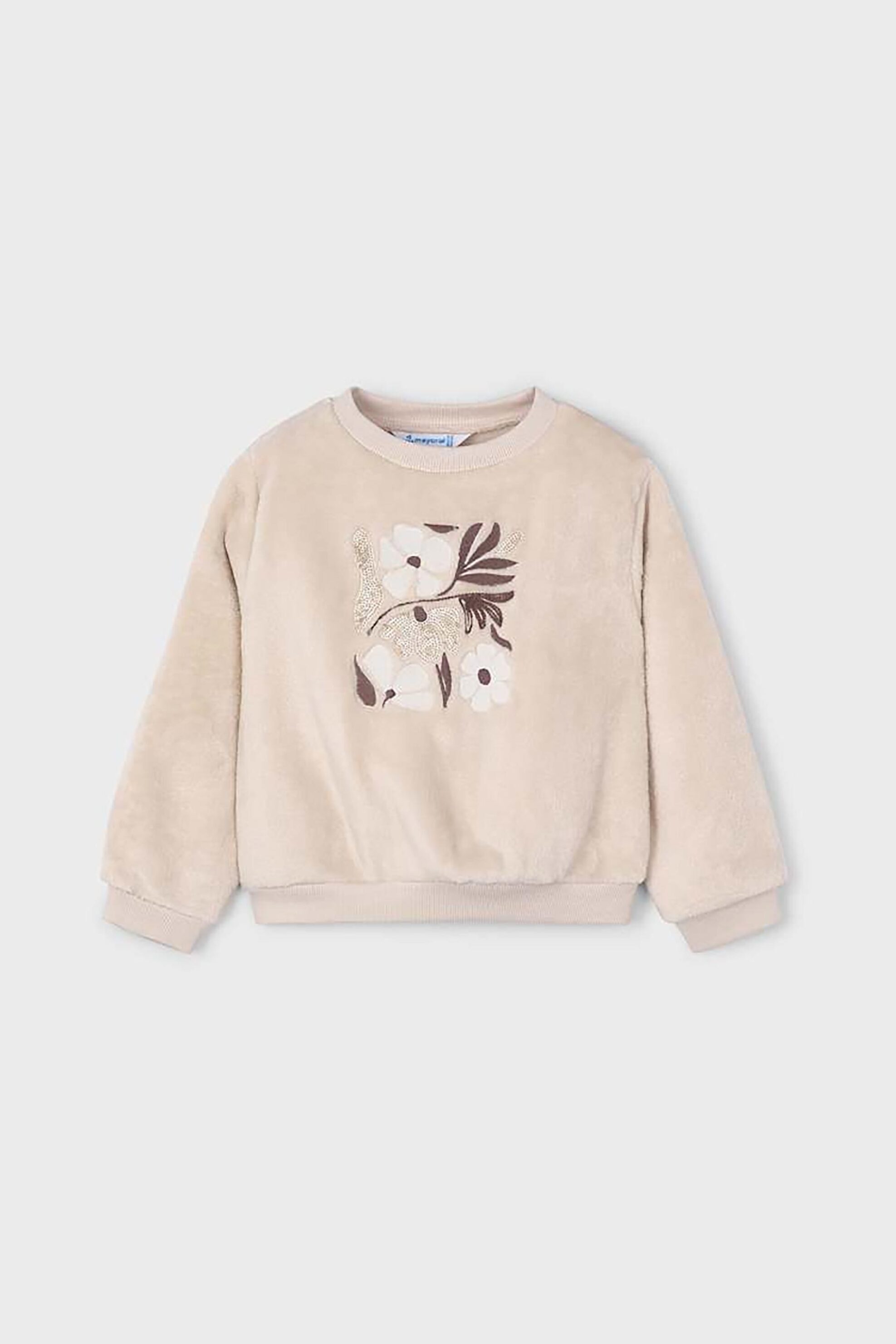 Mayoral παιδική μπλούζα φούτερ με κεντήματα - 4432-W26 Μπεζ