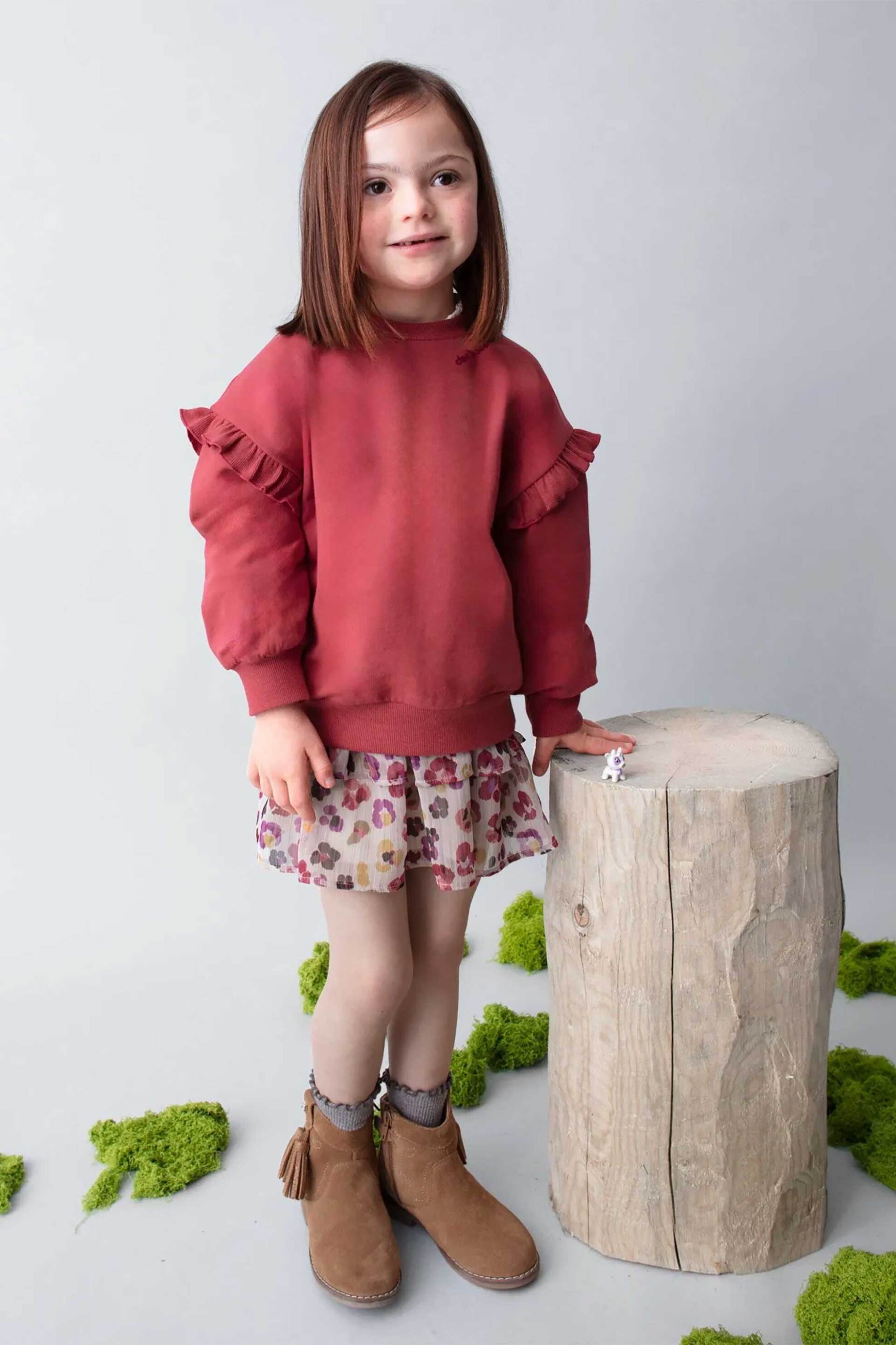 Mayoral παιδική μπλούζα φούτερ με print στο πίσω μέρος - 4433-W26 Κόκκινο