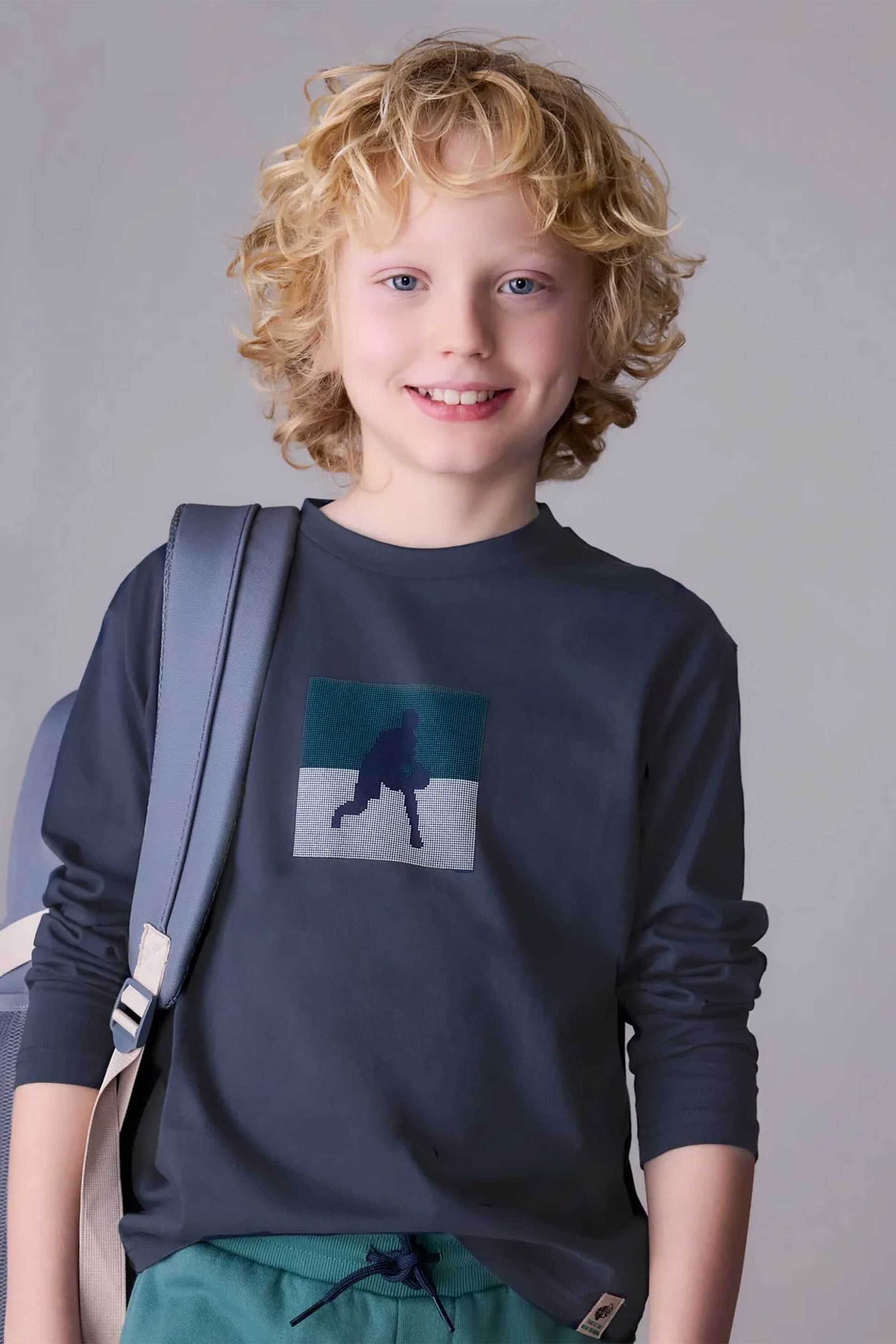 Mayoral παιδική μπλούζα φούτερ με graphic print - 7005-W26 Μπλε Σκούρο