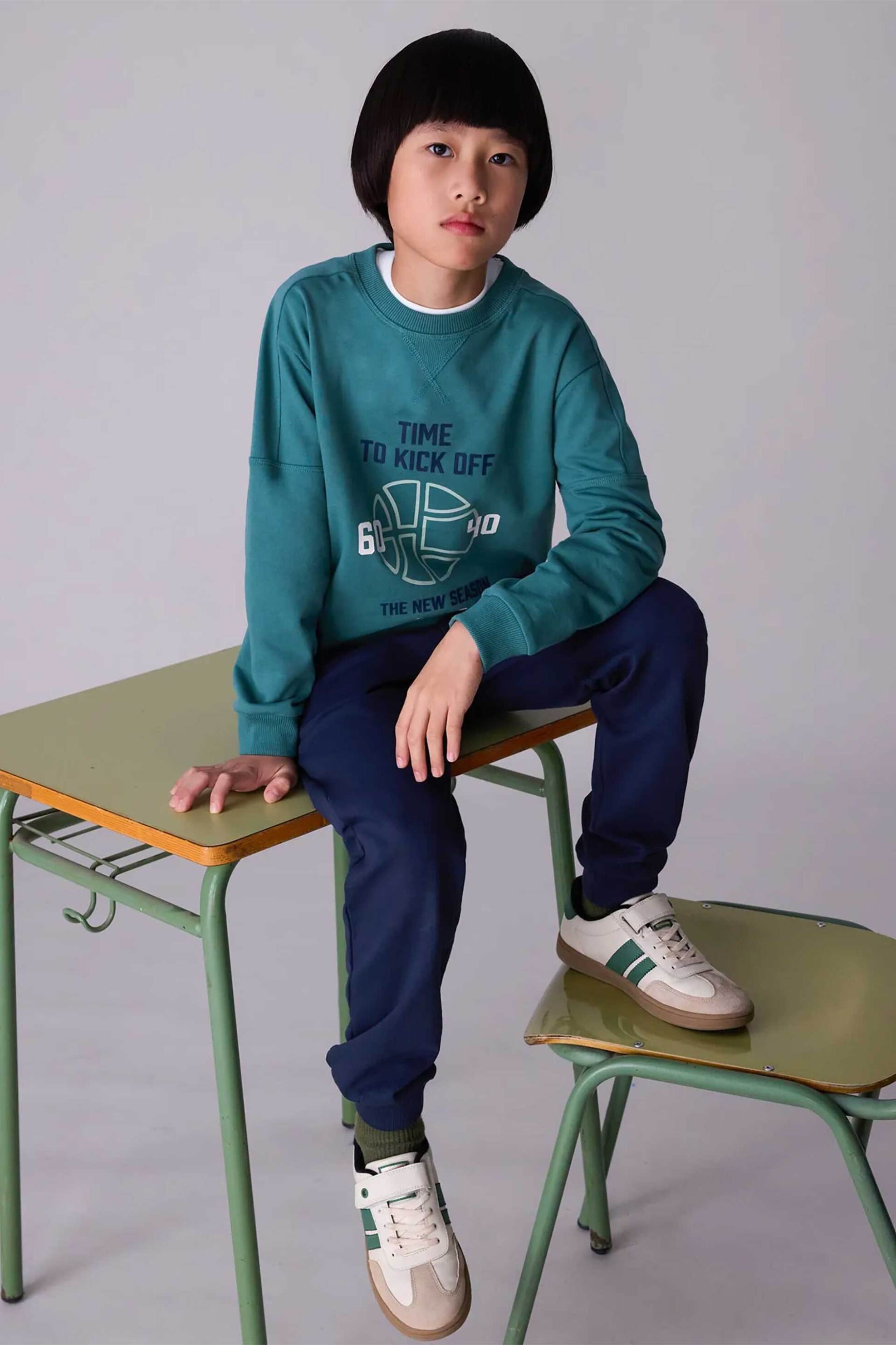 MAYORAL Mayoral παιδικό σετ μπλούζα με παντελόνι φόρμας (2 τεμάχια) - 7848-W26 Μπλε Σκούρο