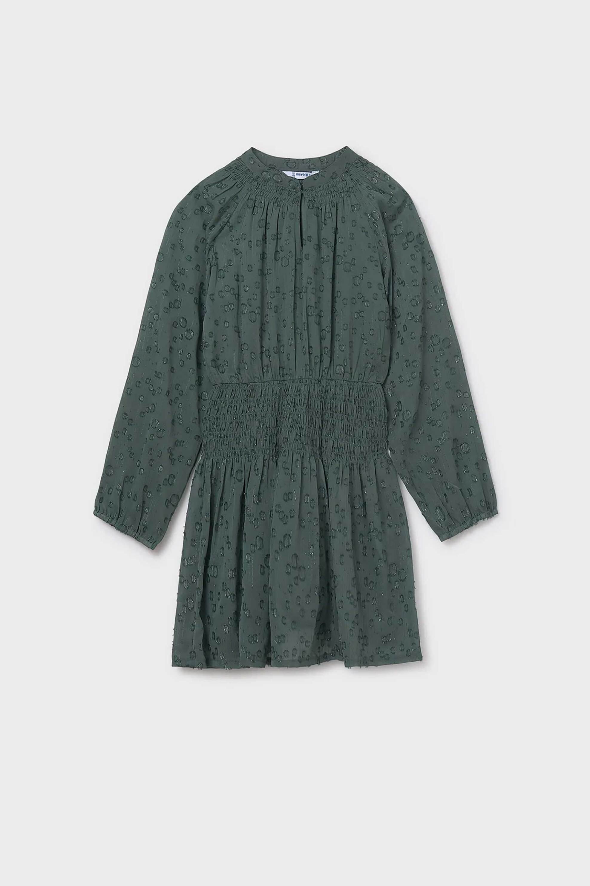 MAYORAL Mayoral παιδικό φόρεμα μακρυμάνικο - 7909-W26 Πράσινο