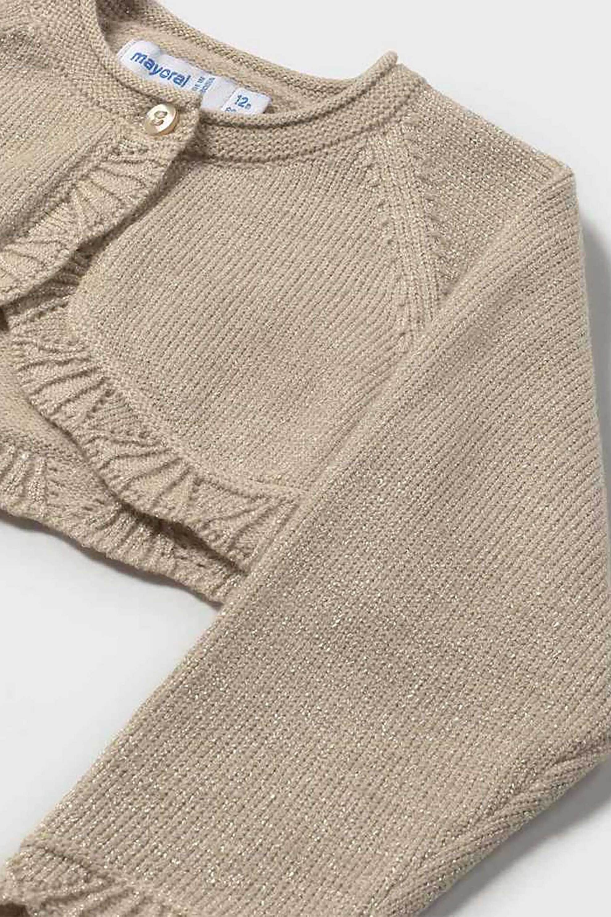 Mayoral βρεφική πλεκτή ζακέτα μπολερό - 308-W26 Μπεζ φωτογραφία