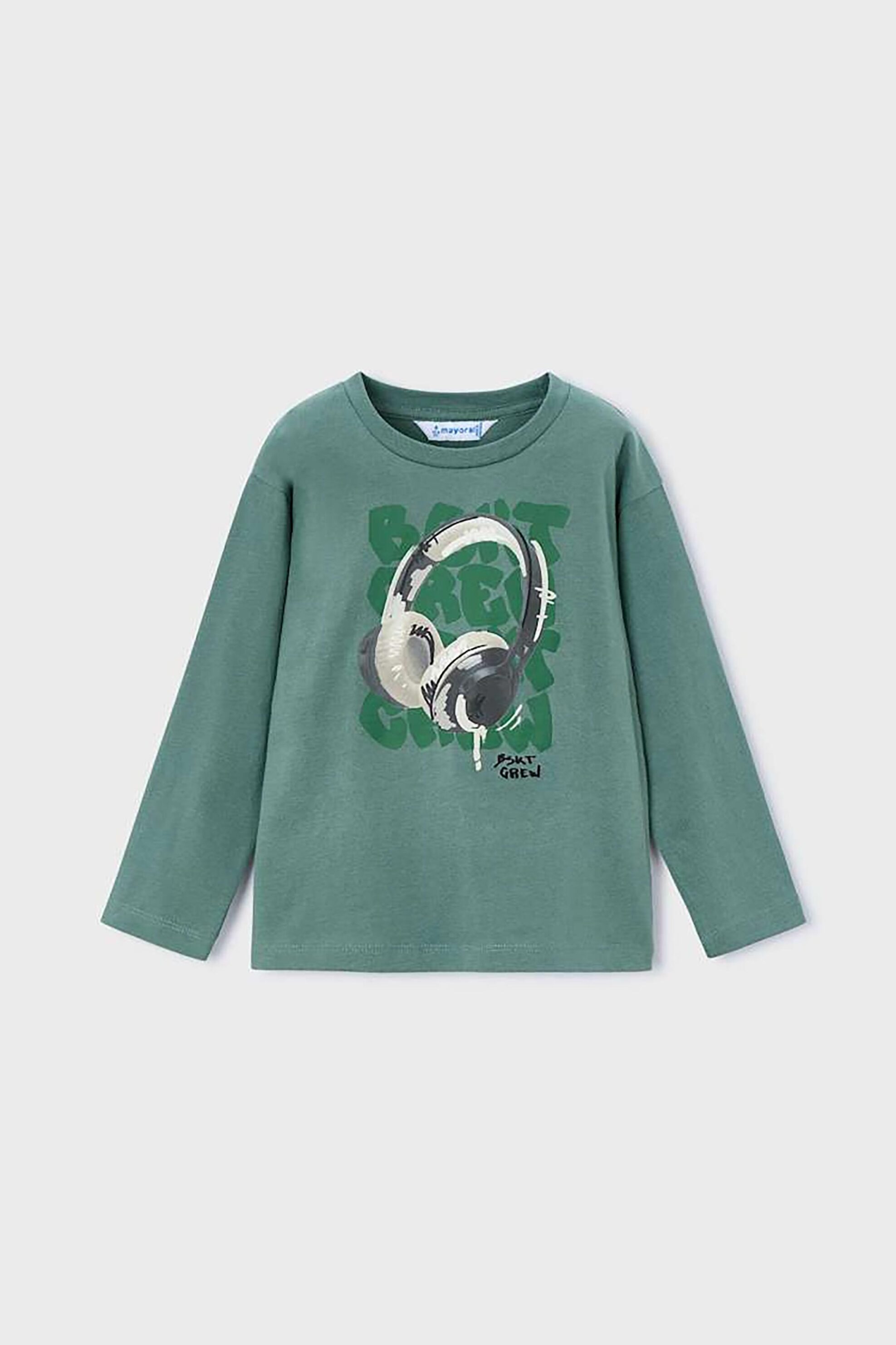Mayoral παιδική μπλούζα με print Regular Fit - 4080-W26 Πράσινο