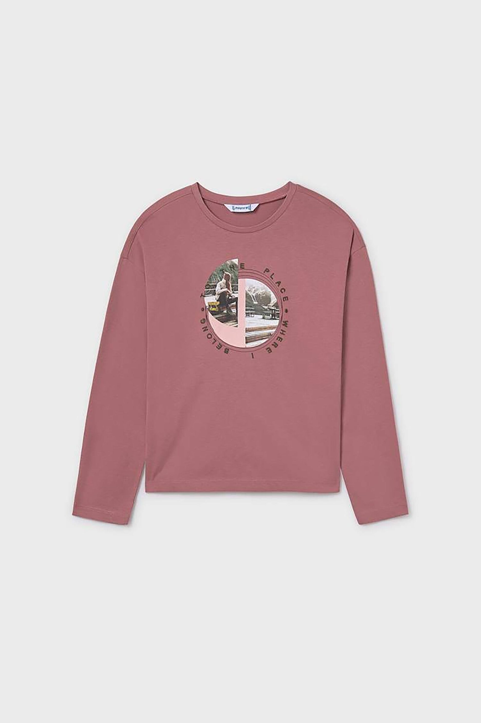 Mayoral παιδική μπλούζα με print Regular Fit - 7023-W26 Ροζ