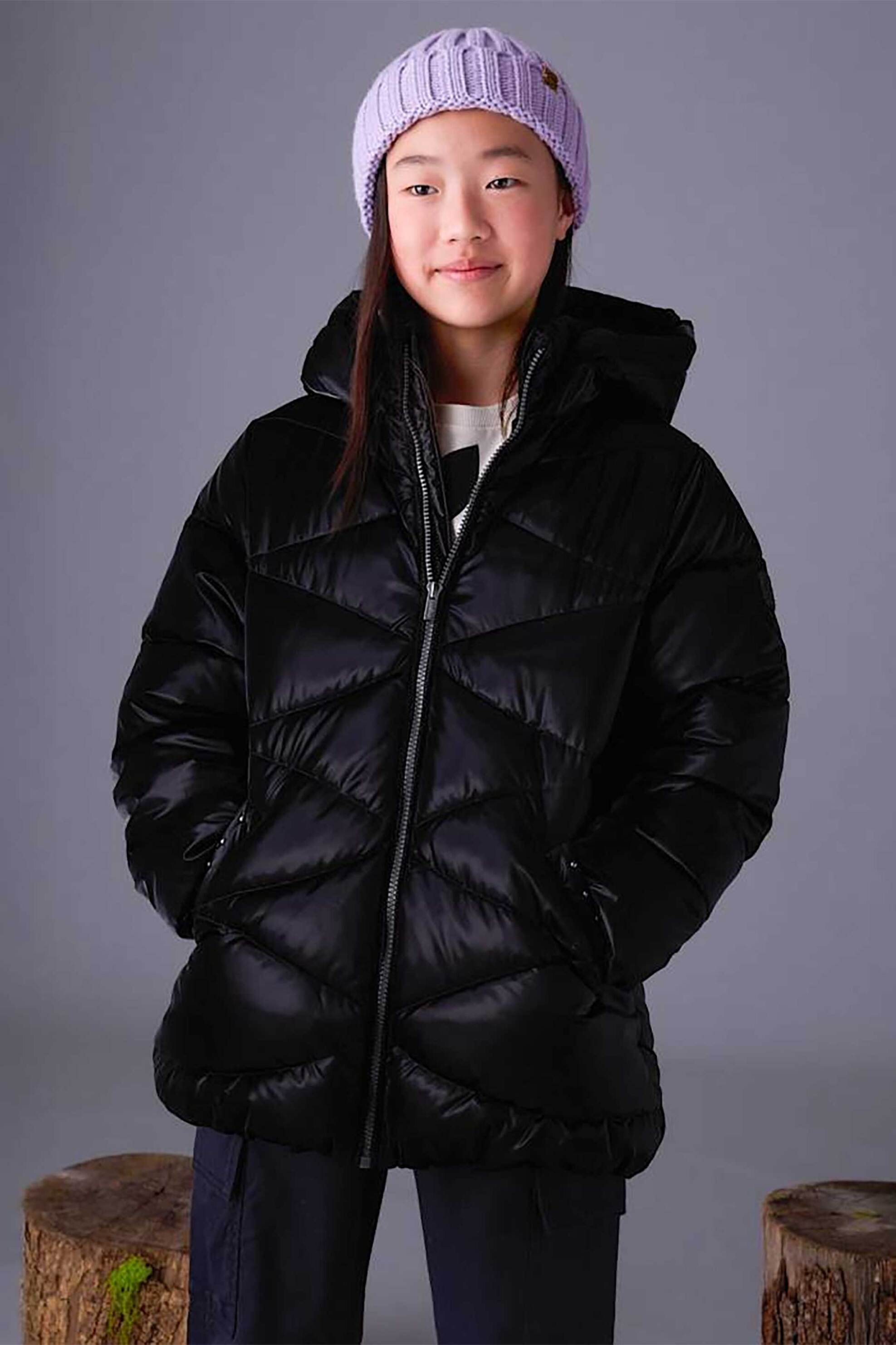 Mayoral παιδικό μπουφάν με καπιτονέ σχέδιο - 7436-W26 Μαύρο