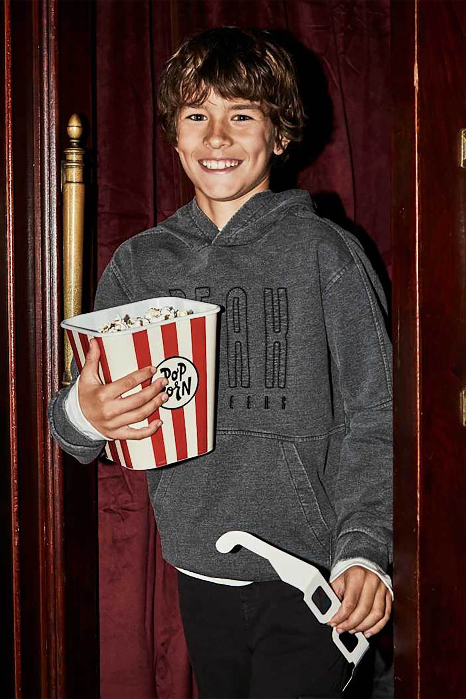 Mayoral παιδική μπλούζα φούτερ με print - 7402-W26 Μαύρο