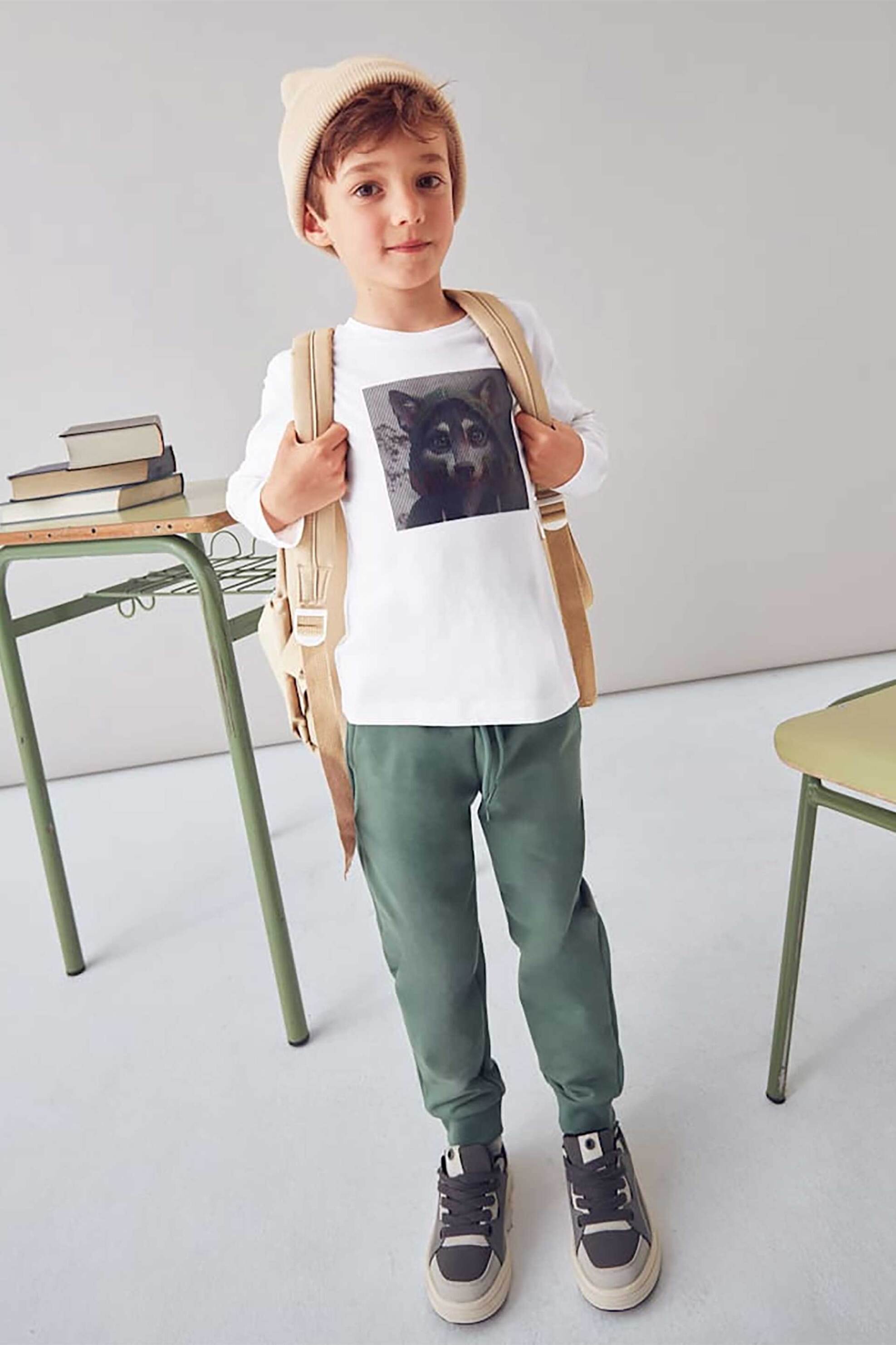 Mayoral παιδική μπλούζα με print Regular Fit - 4081-W26 Λευκό