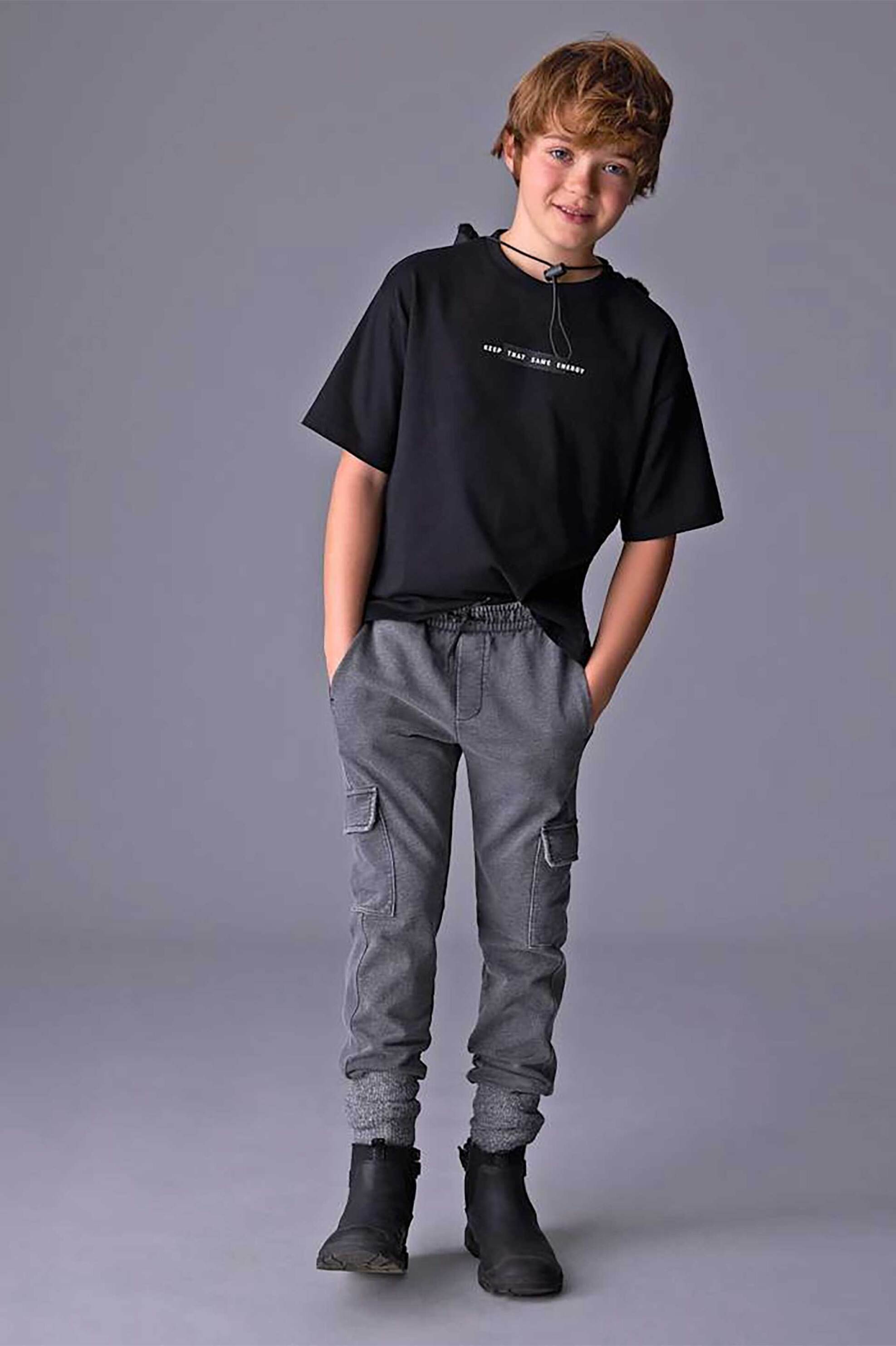 Mayoral παιδικό βαμβακερό cargo παντελόνι - 7561-W26 Μαύρο