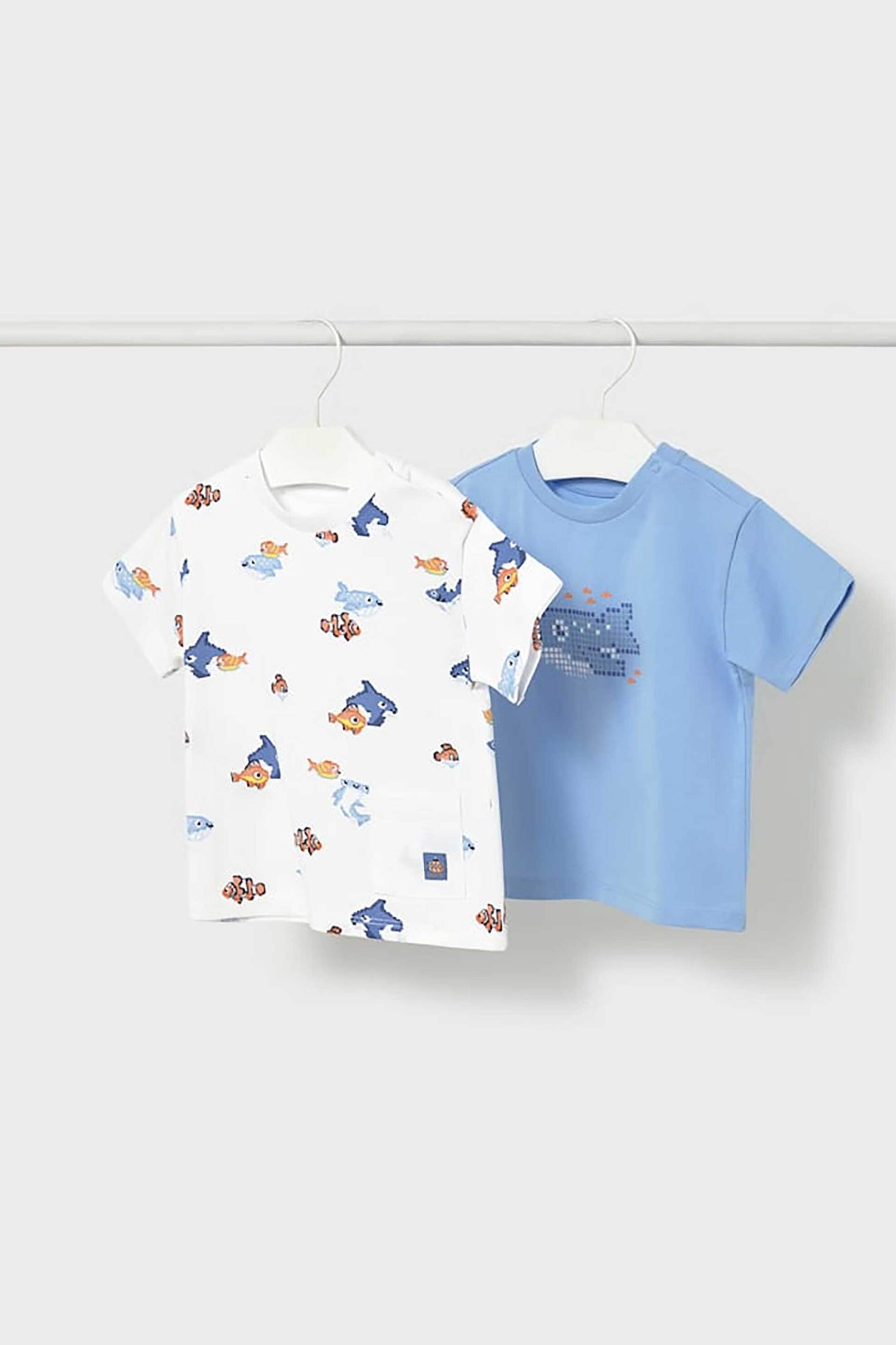 Mayoral σετ βρεφικές μπλούζες με print (2 τεμάχια) - 1012-S26 Γαλάζιο
