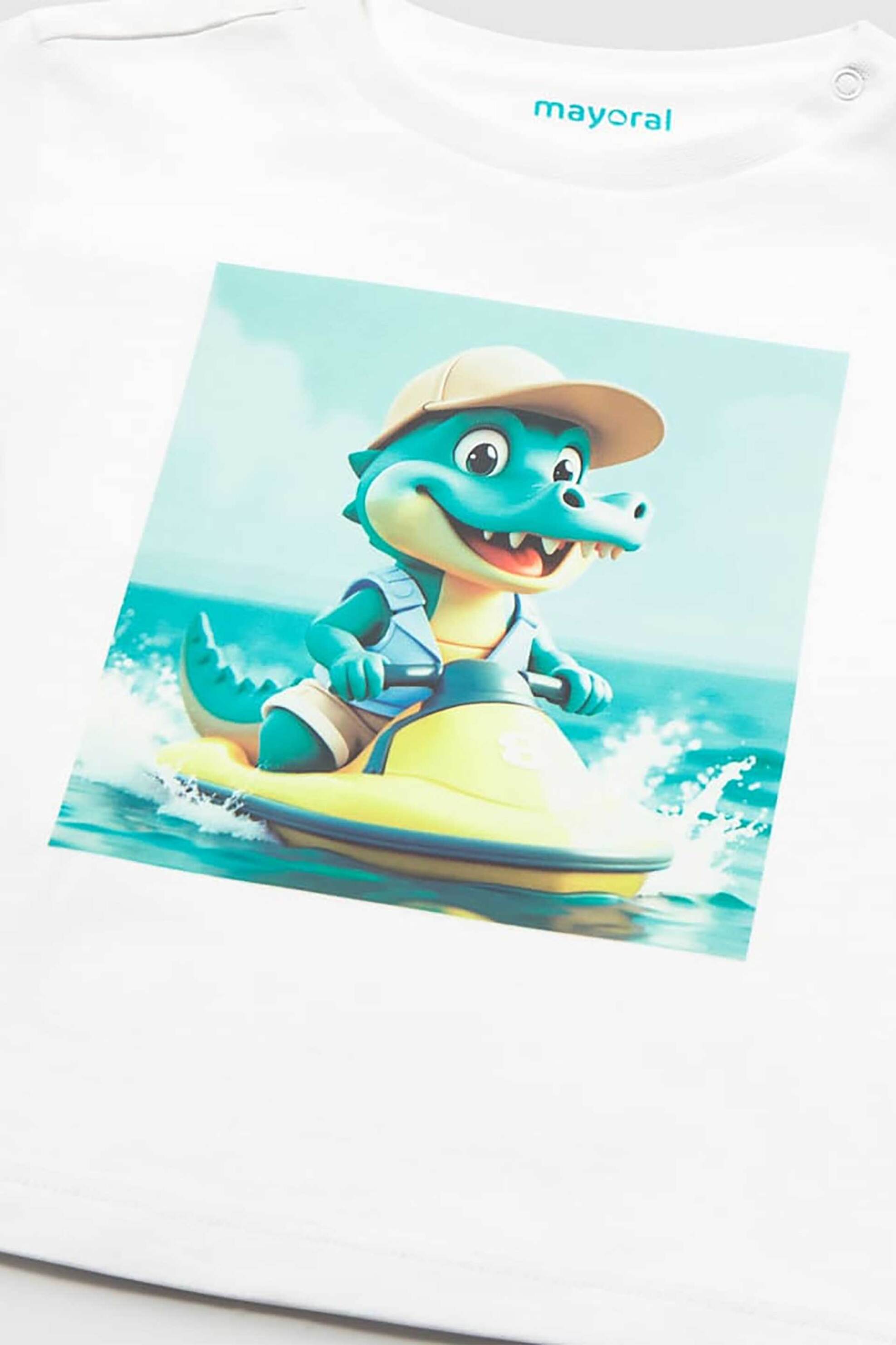 Mayoral βρεφική μπλούζα με print - 1015-S26 Λευκό φωτογραφία