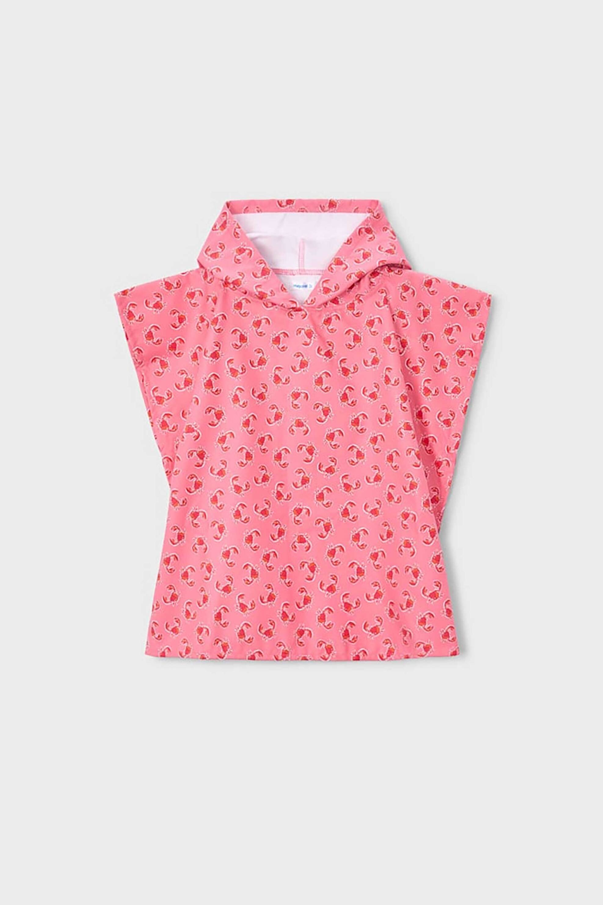 Mayoral παιδικό πόντσο θαλάσσης με all-over print - 10224-S26 Ροζ