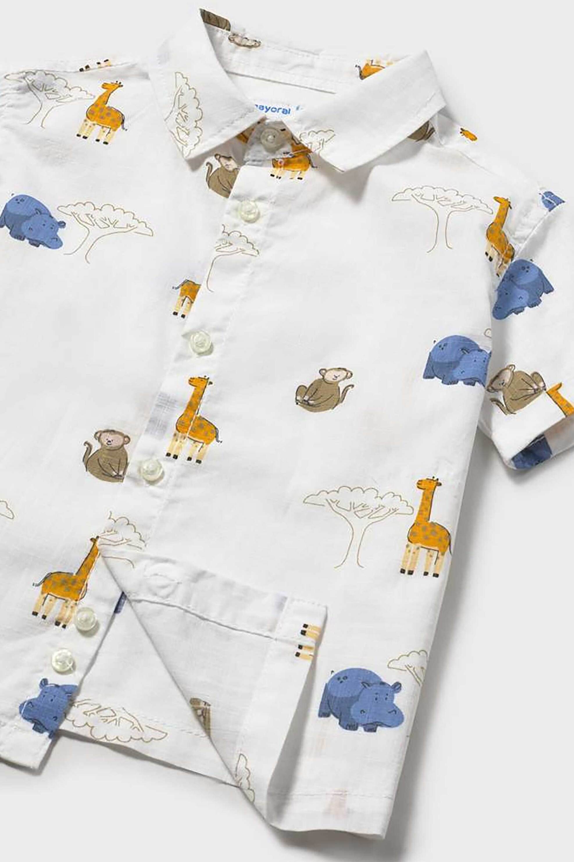 Mayoral βρεφικό πουκάμισο με all-over print - 1114-S26 Λευκό φωτογραφία