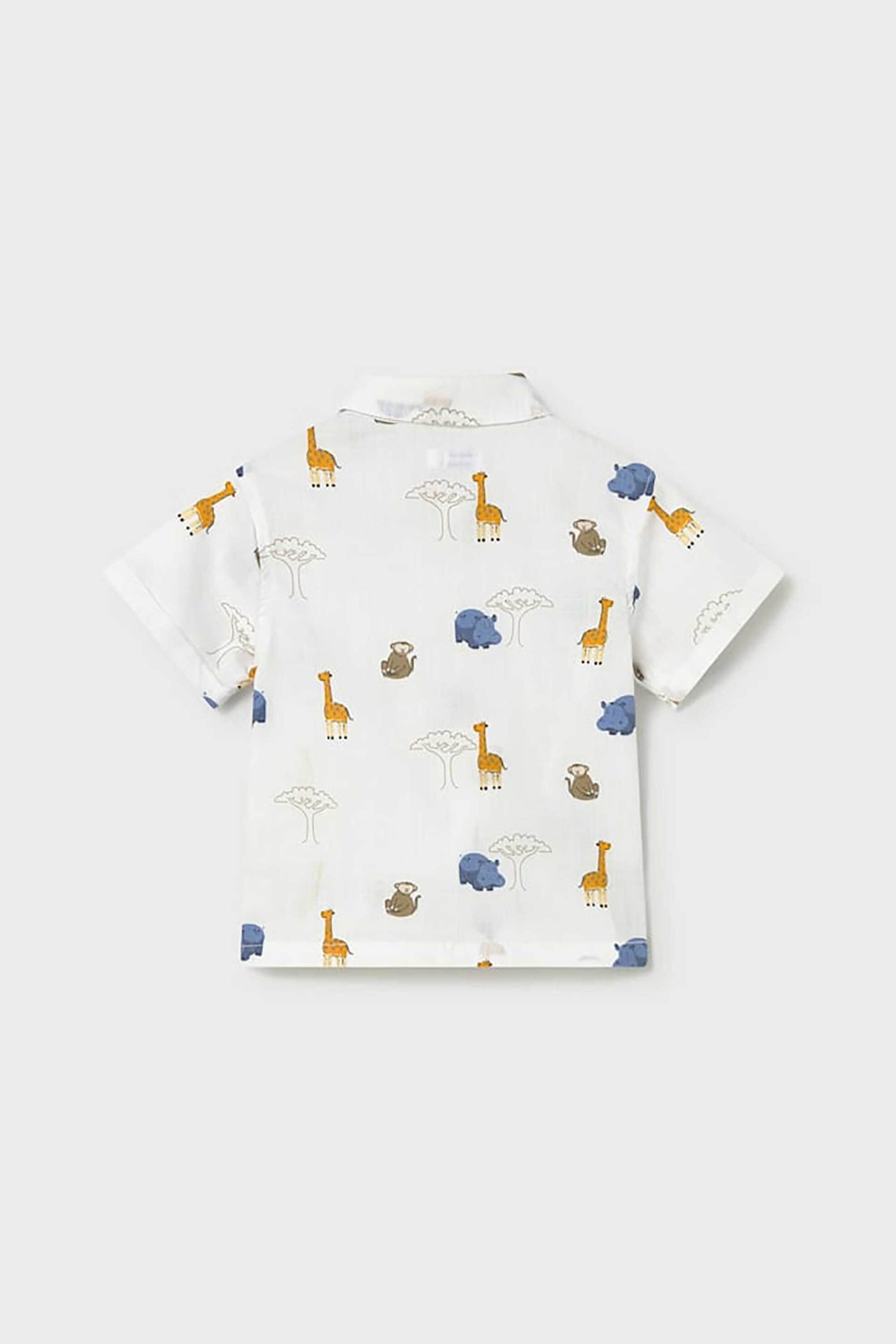 Mayoral βρεφικό πουκάμισο με all-over print - 1114-S26 Λευκό φωτογραφία