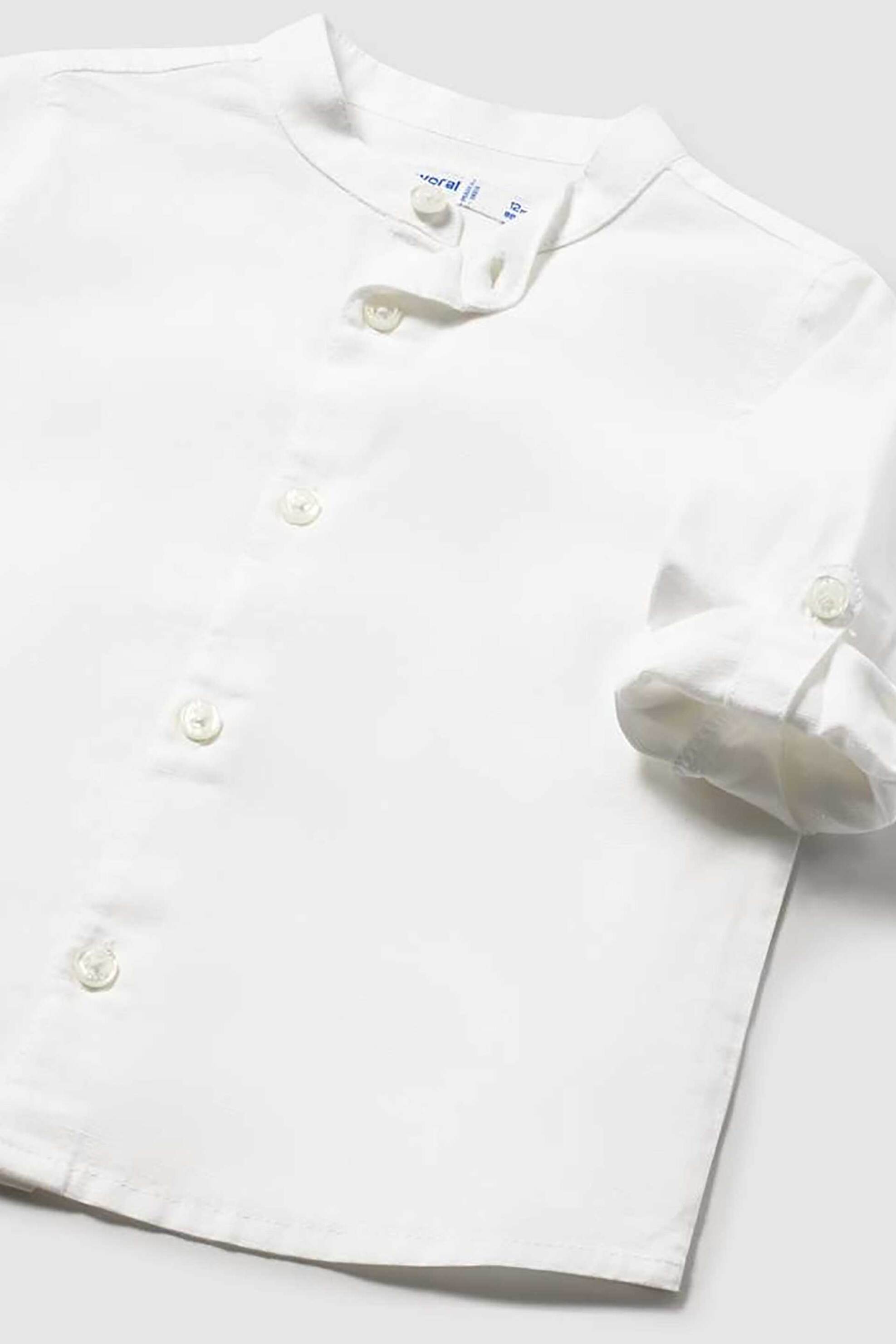 Mayoral βρεφικό πουκάμισο μονόχρωμο - 1116-S26 Λευκό φωτογραφία